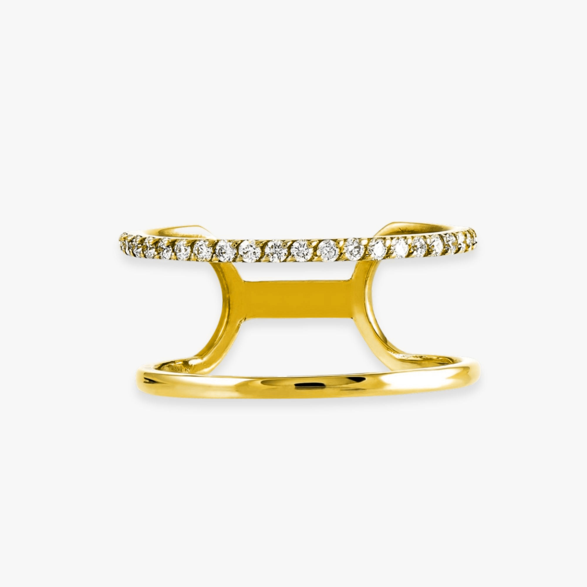 Double Diamond Band Ring in 18K Gold