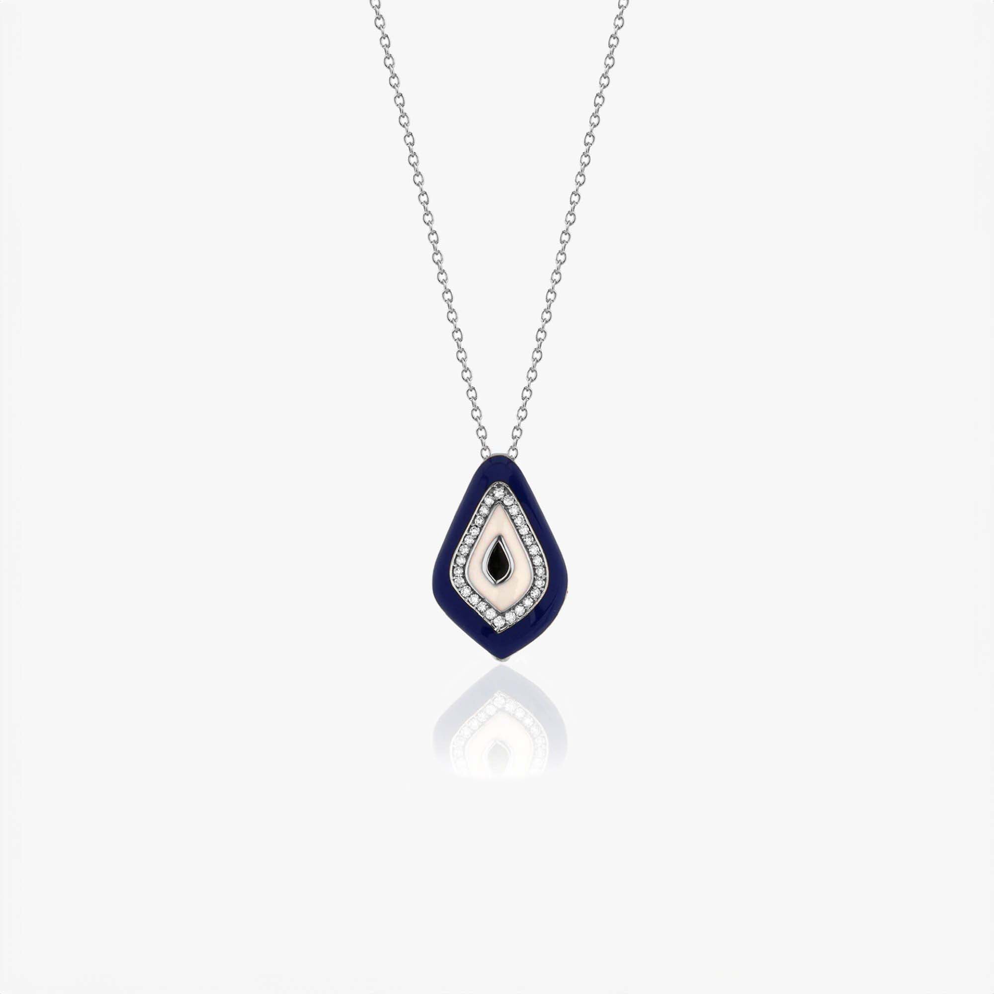 Dreaming Diamond Evil Eye Necklace in 18K Gold