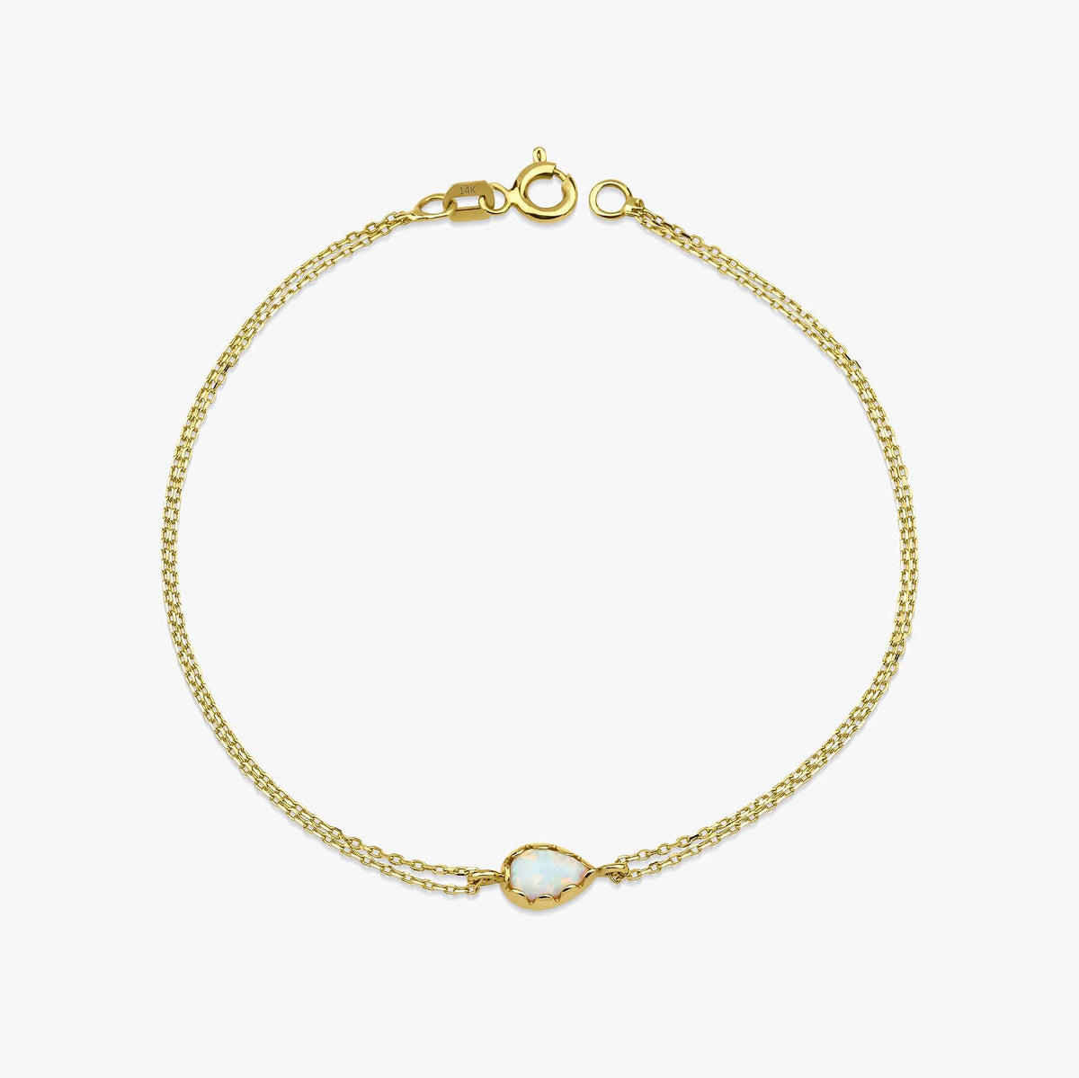 Mini Drop Opal Bracelet in 14K Gold