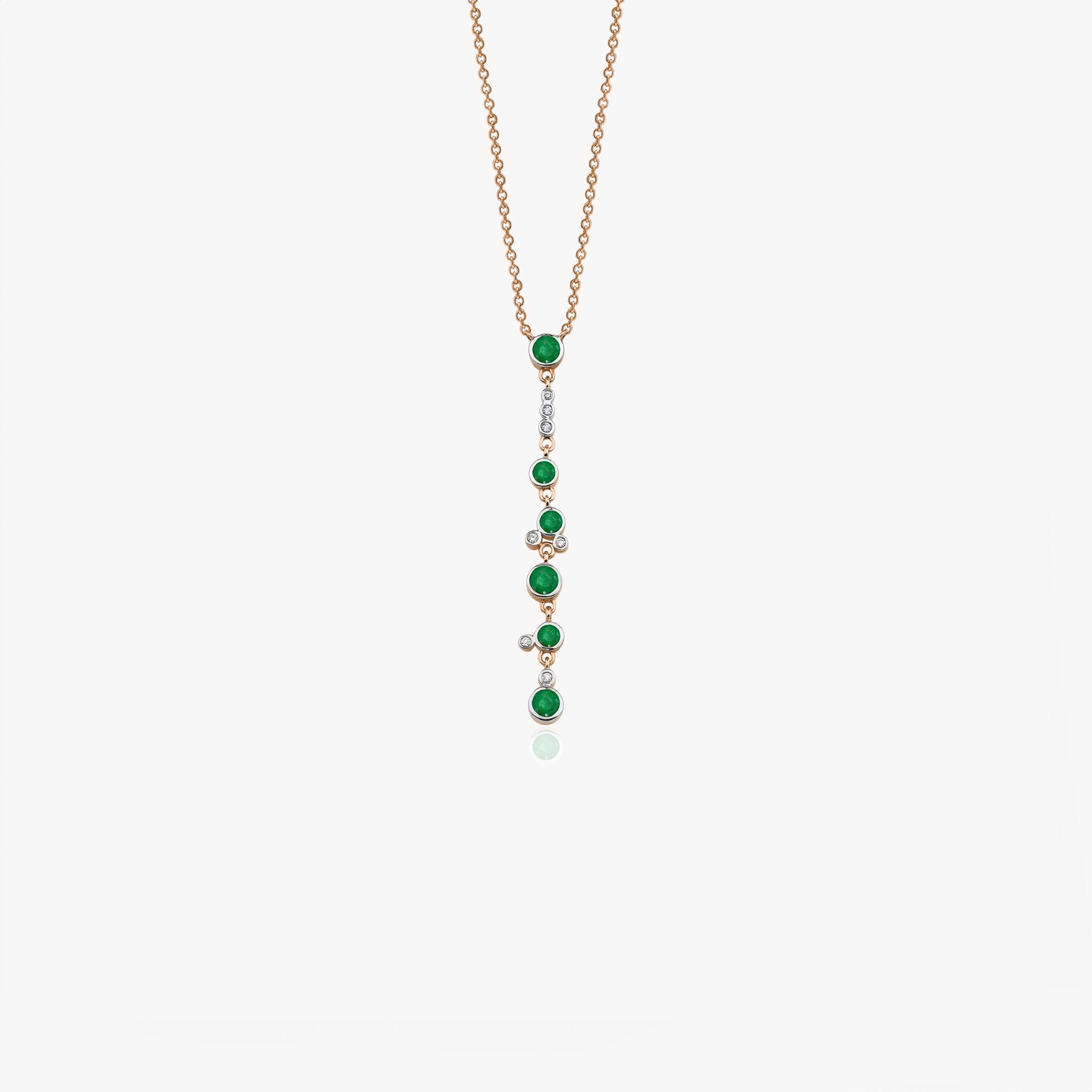Emerald Waterfall Lariat Necklace