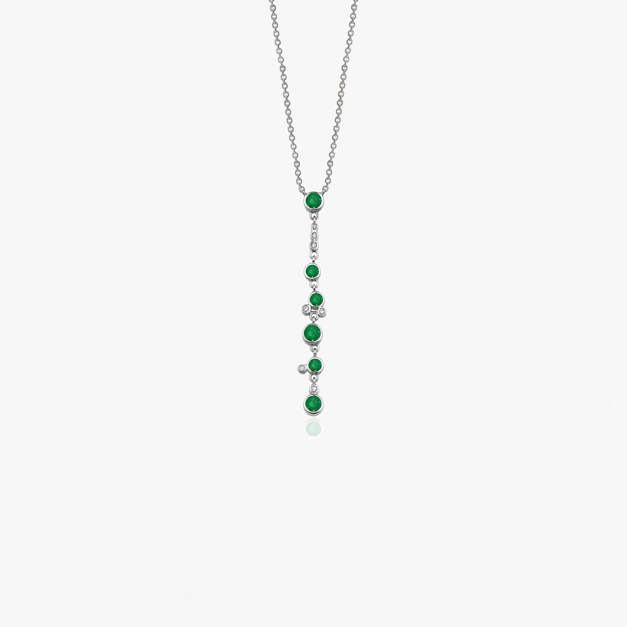 Emerald Waterfall Lariat Necklace