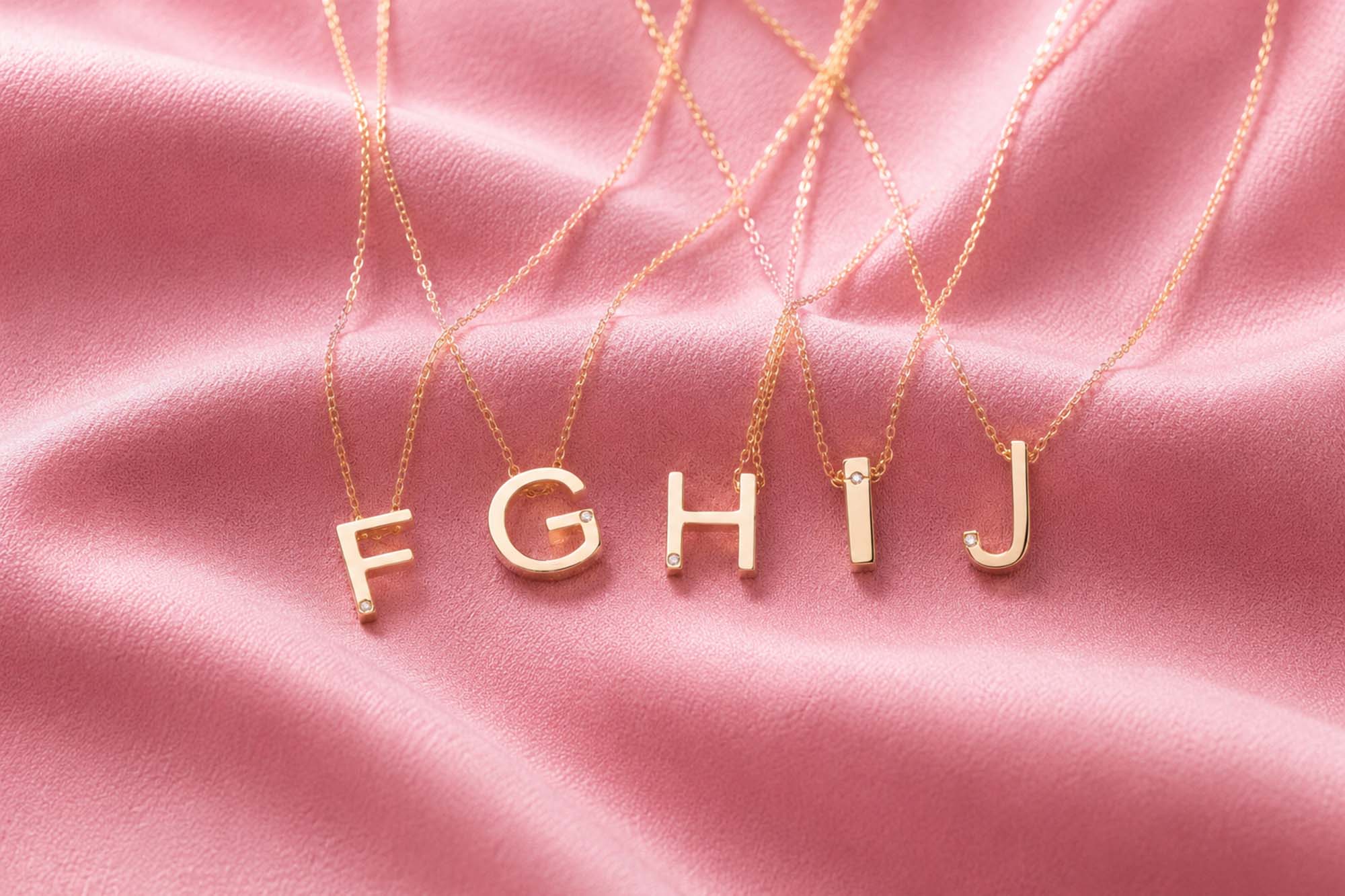 3D Golden Initial Necklace in 14K Gold