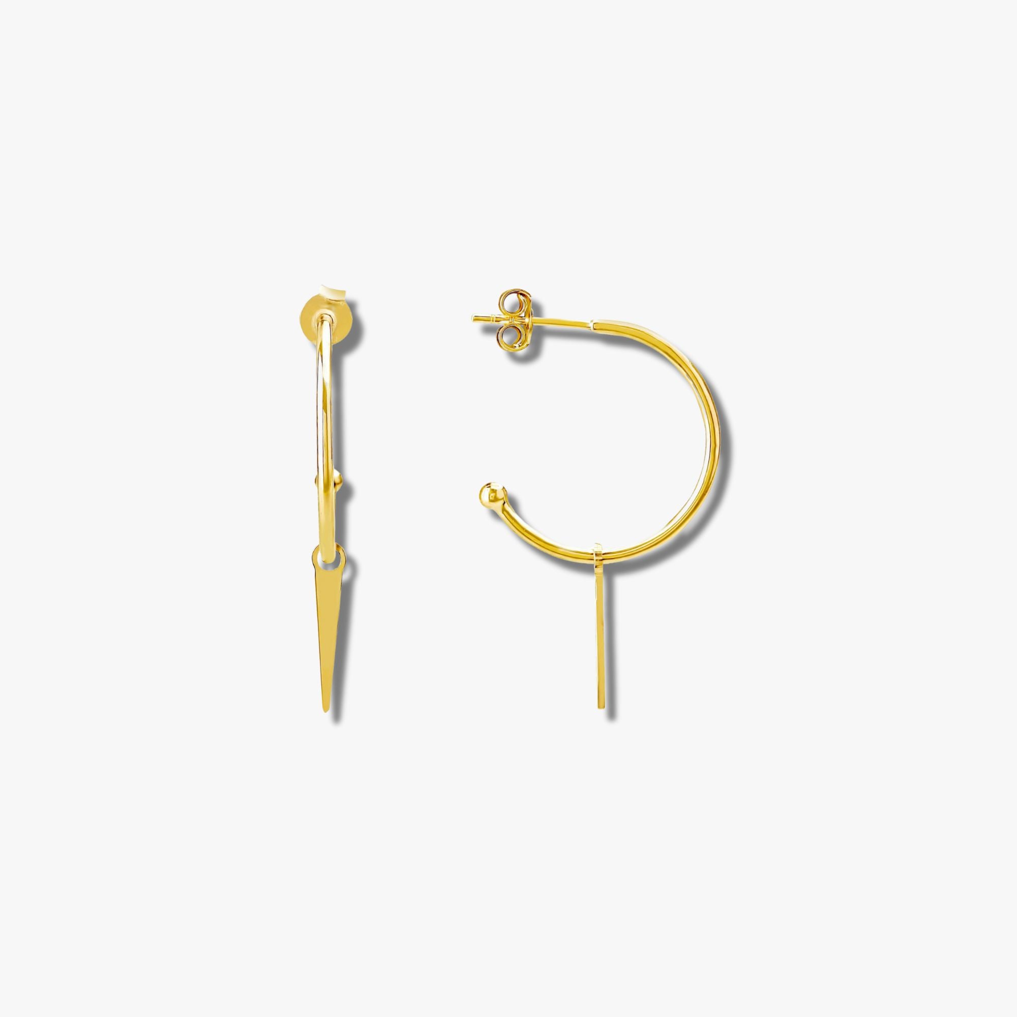 Floating Spike Earrings in 14K Gold