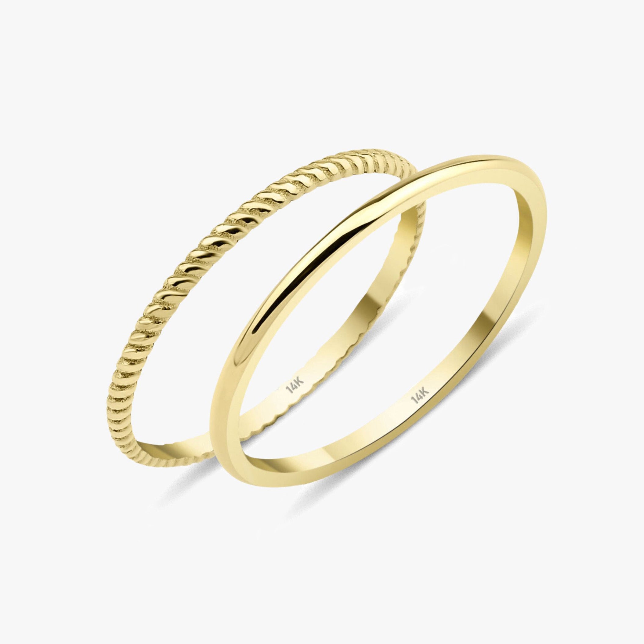Minimalist Ring Set In 14K Gold