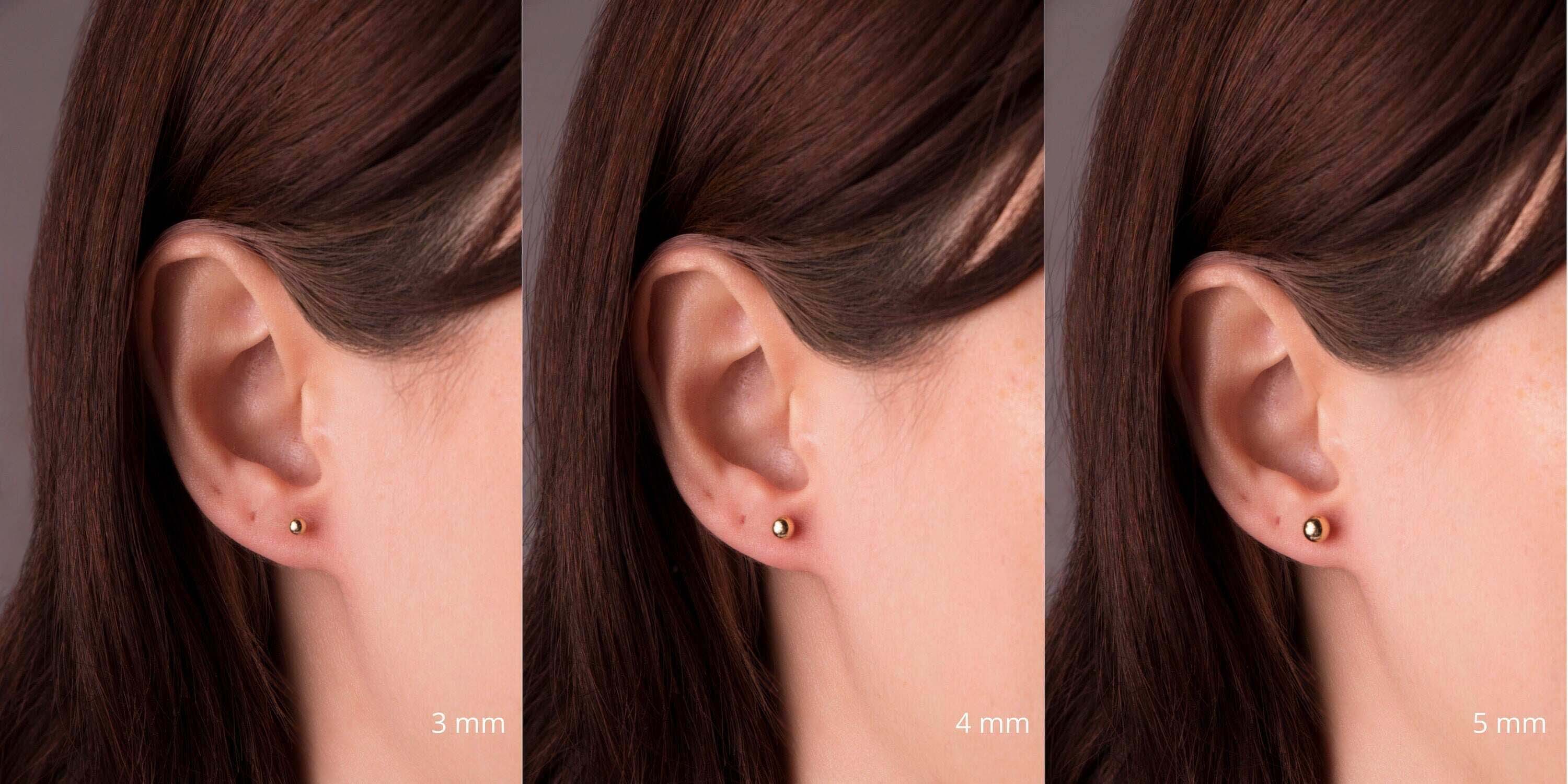 (Single) Sphere Stud in 14K Gold