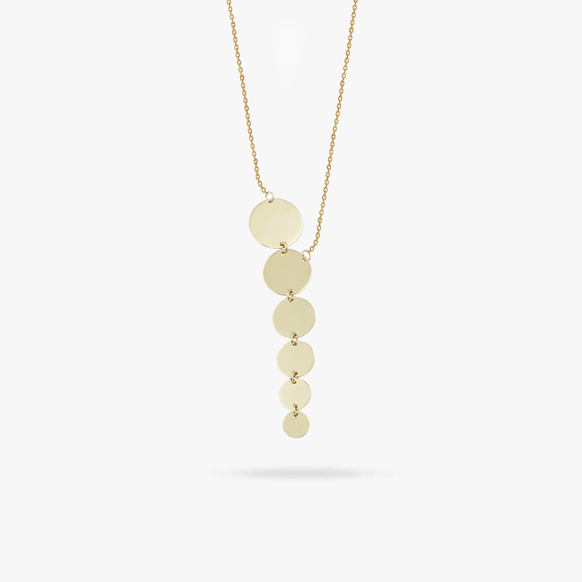 Circle Lariat Necklace in 14K Gold