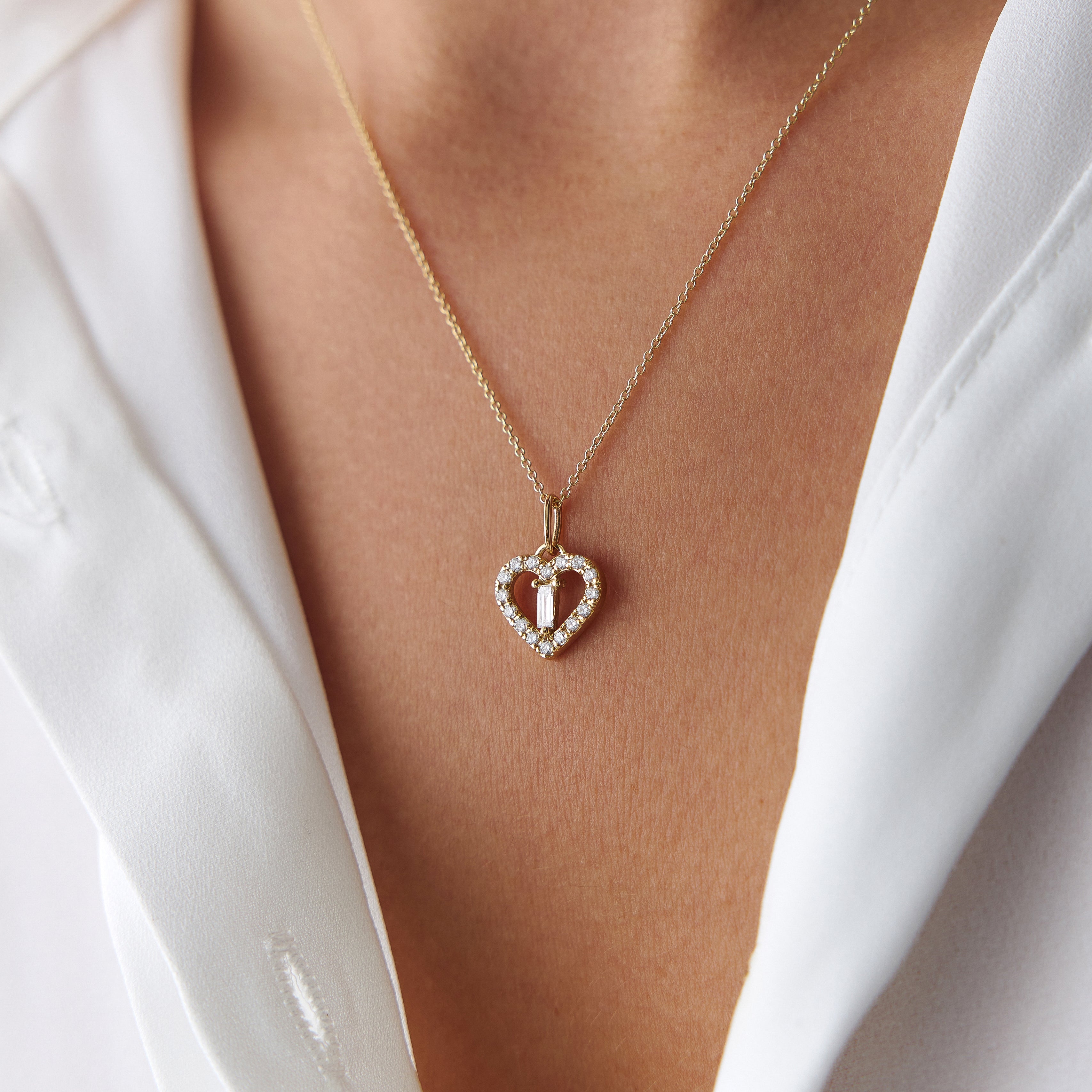 Diamond Heart Pendant Necklace Available in 14K and 18K Gold