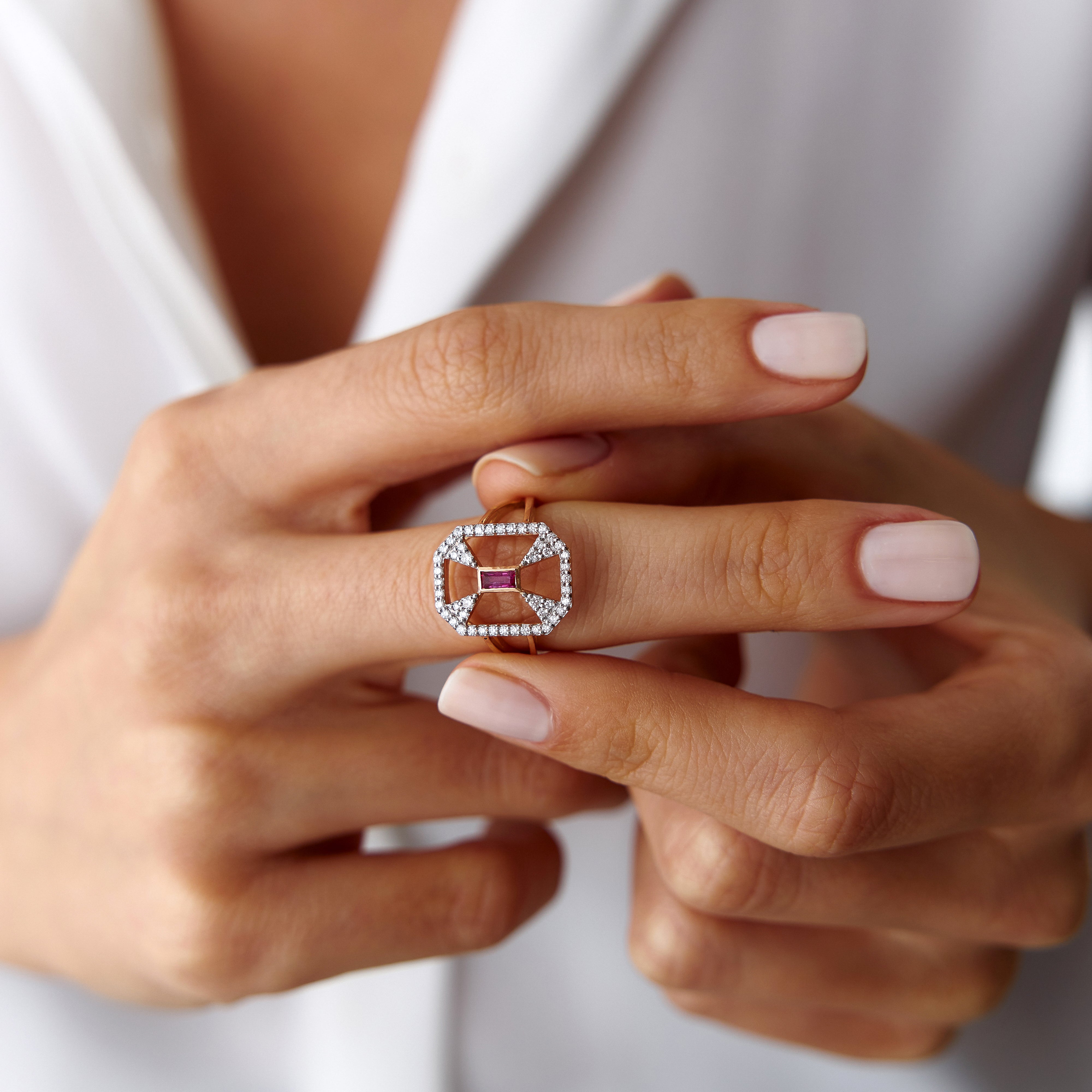 Ruby and Diamond Ring in 14K Gold