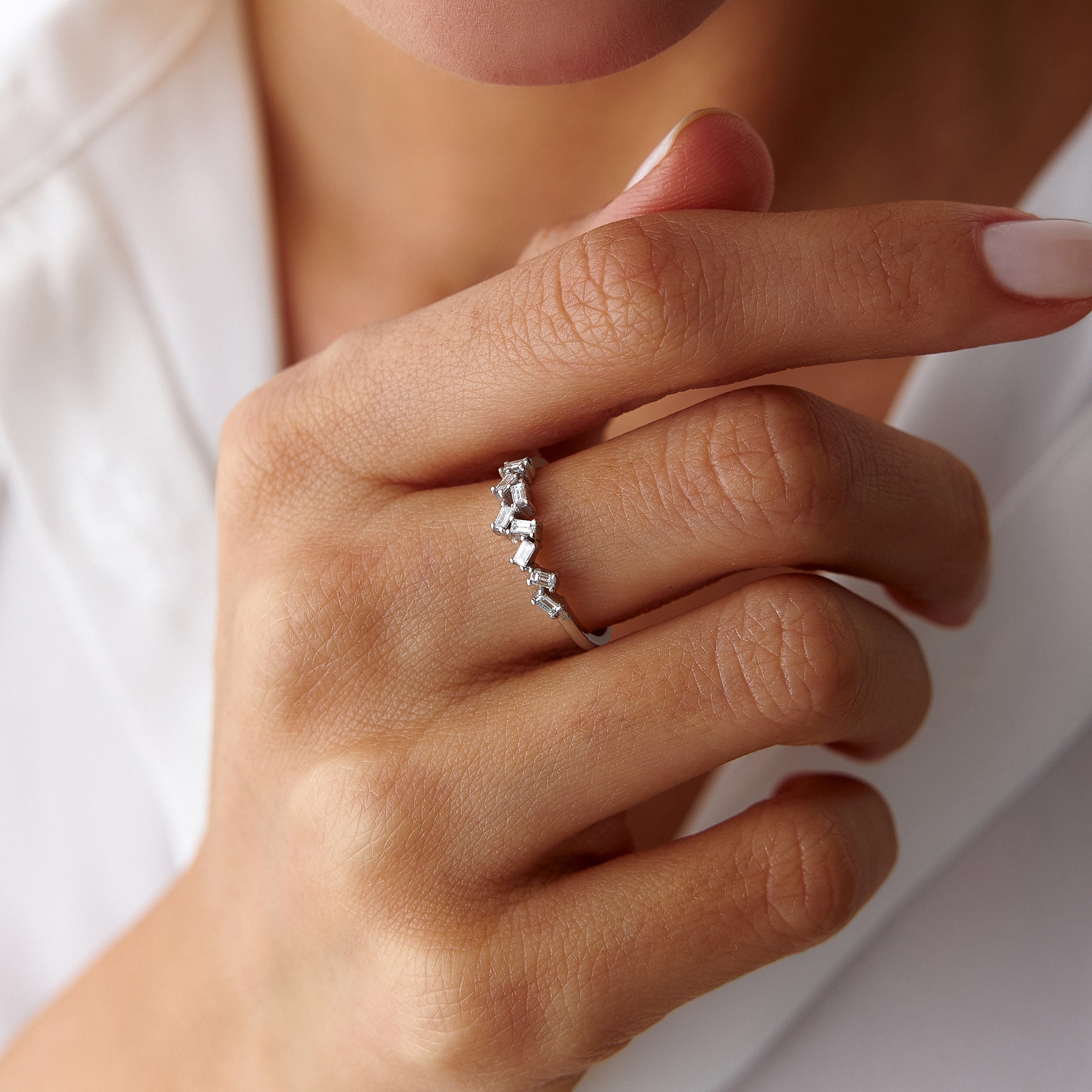 Diamond Baguette Ring in 14K Gold