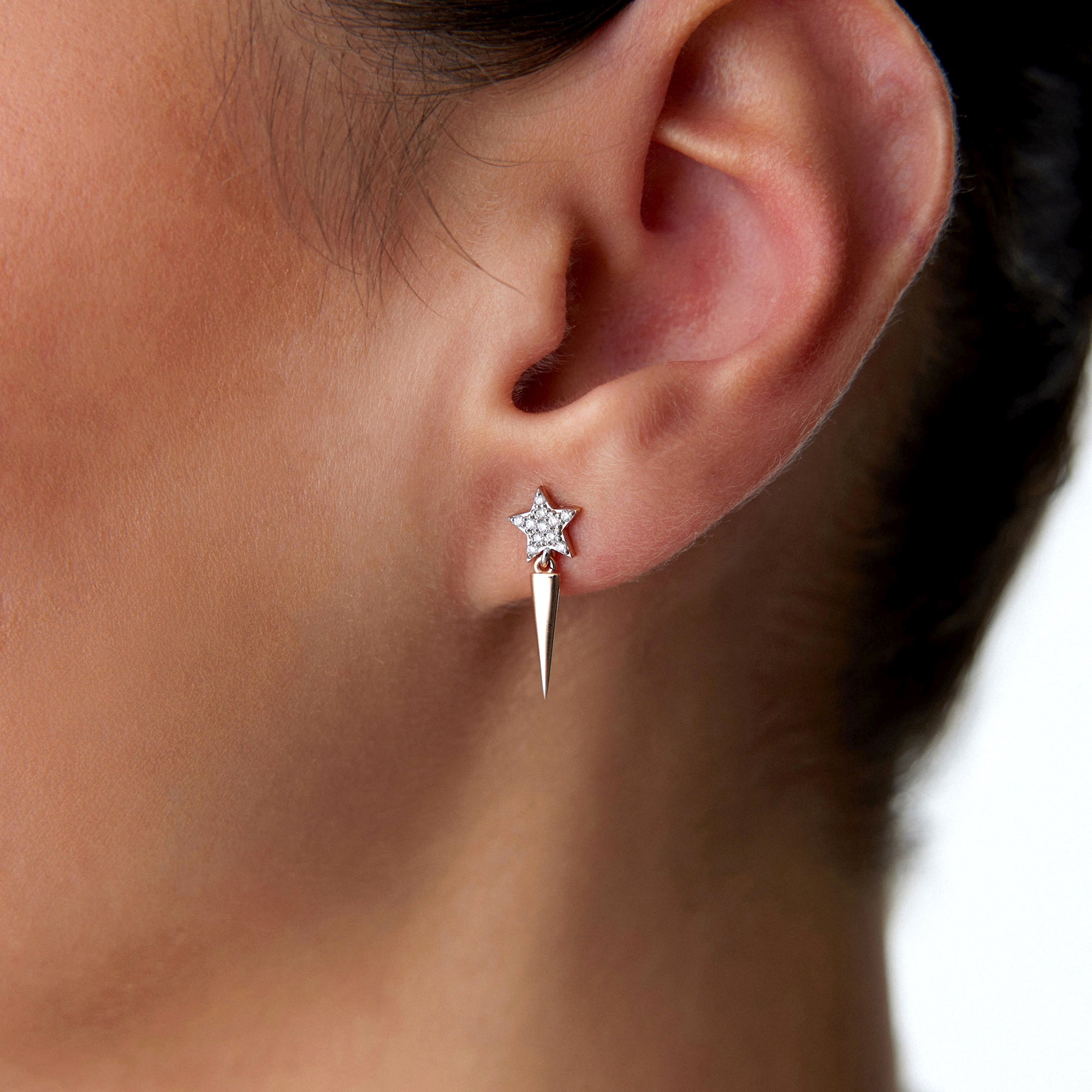 Falling Star Studs Available in 14K and 18K Gold