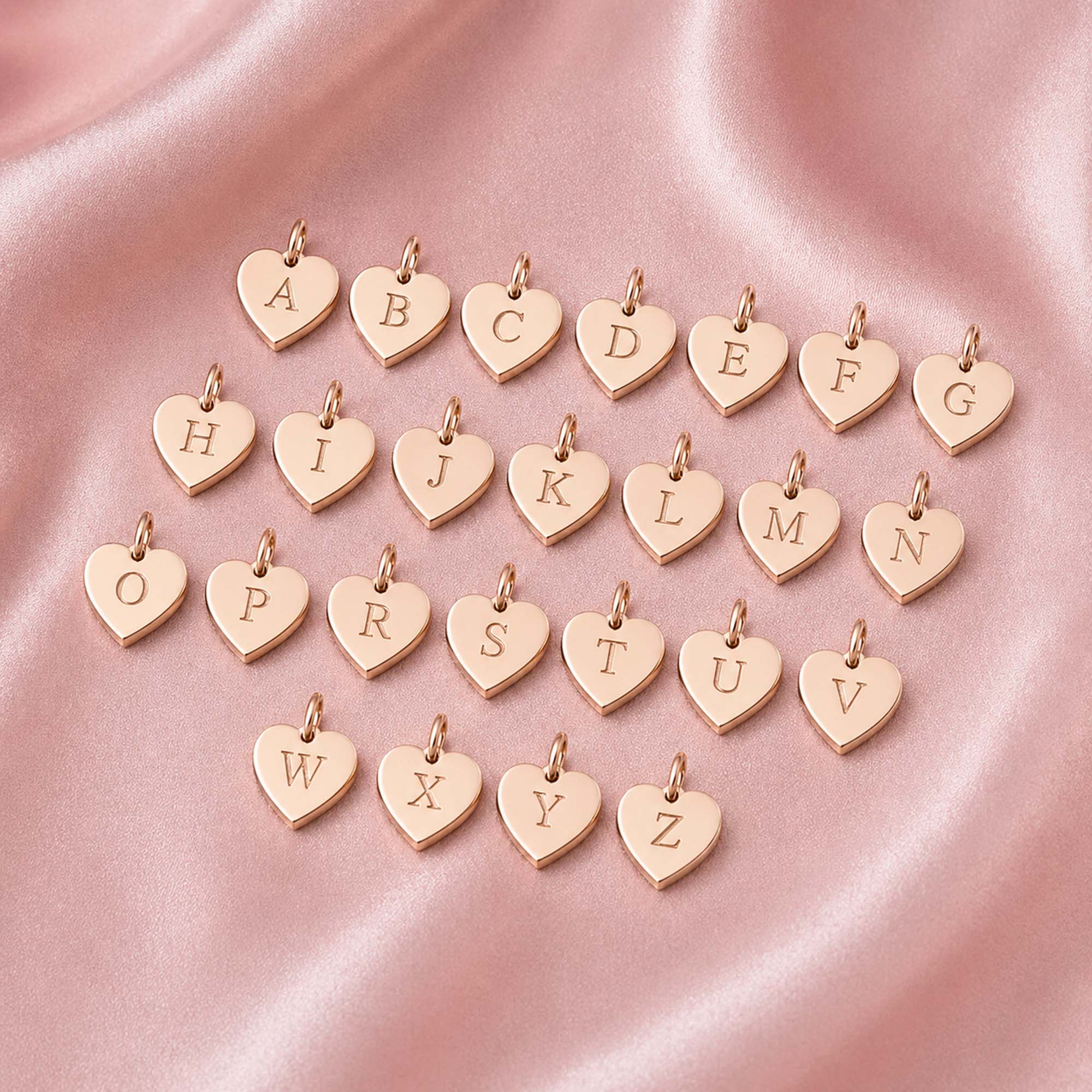 Mini Birthstone Initial Heart Pendant in 14K Gold