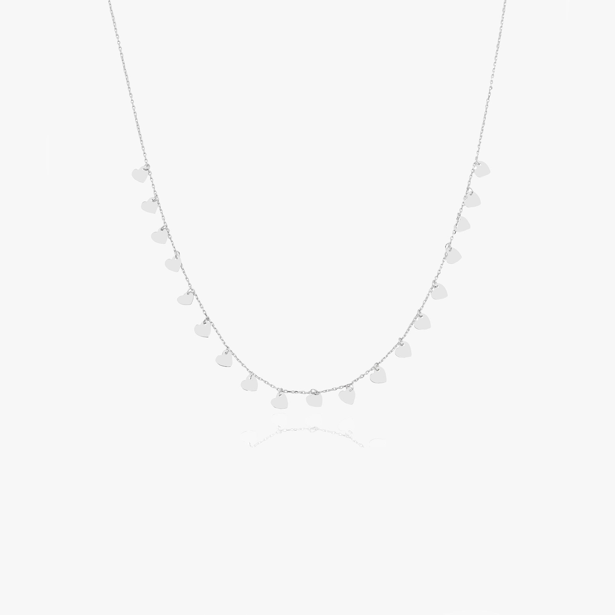 Heart Station Necklace in 14K Gold