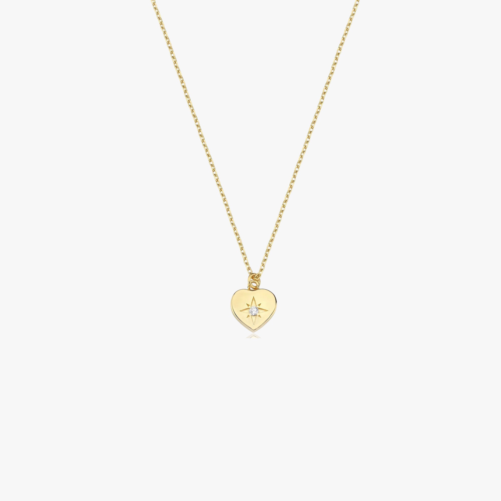 Mini Diamond Heartburst Necklace in 14K Gold