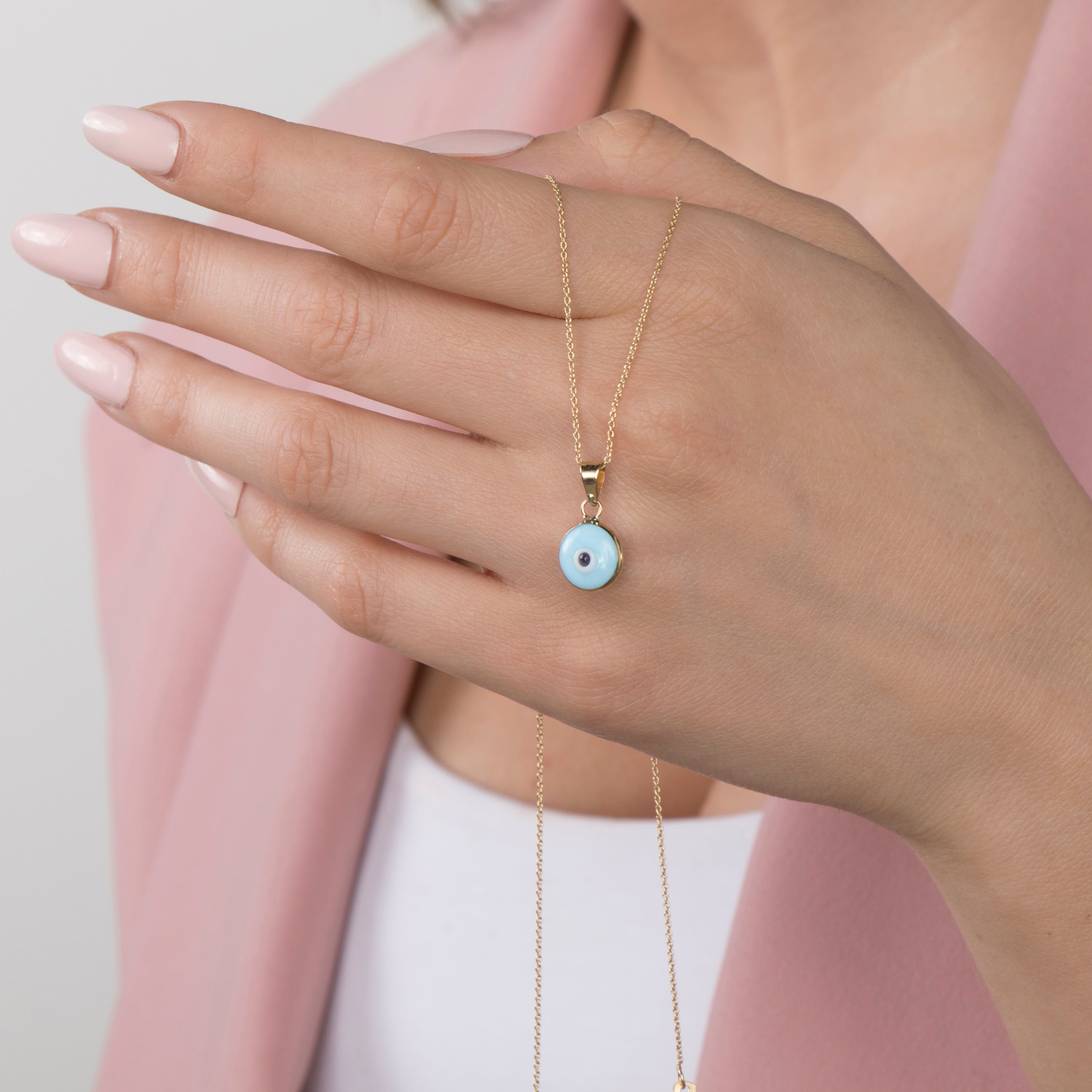 Baby Blue Evil Eye Pendant