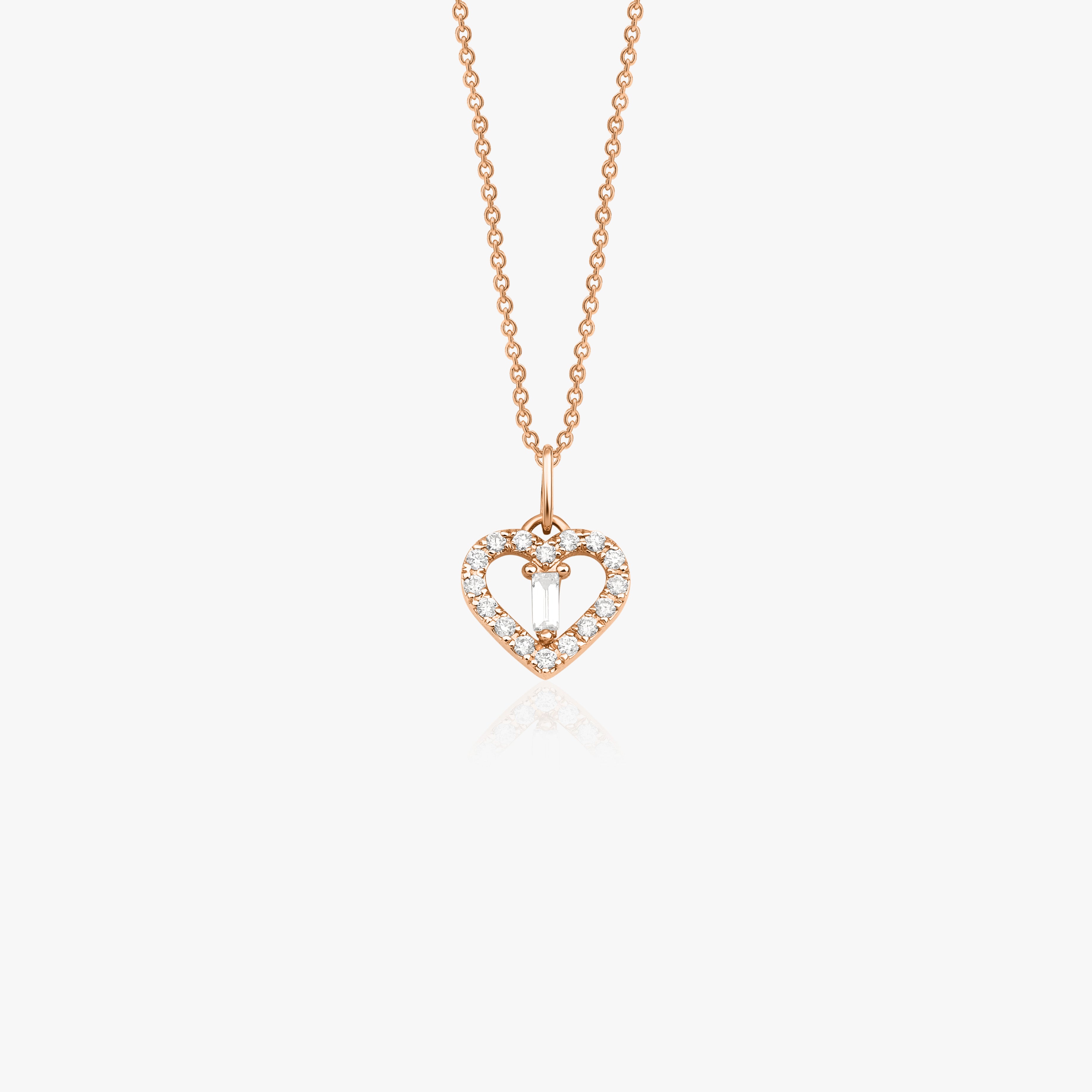 Diamond Heart Pendant Necklace Available in 14K and 18K Gold