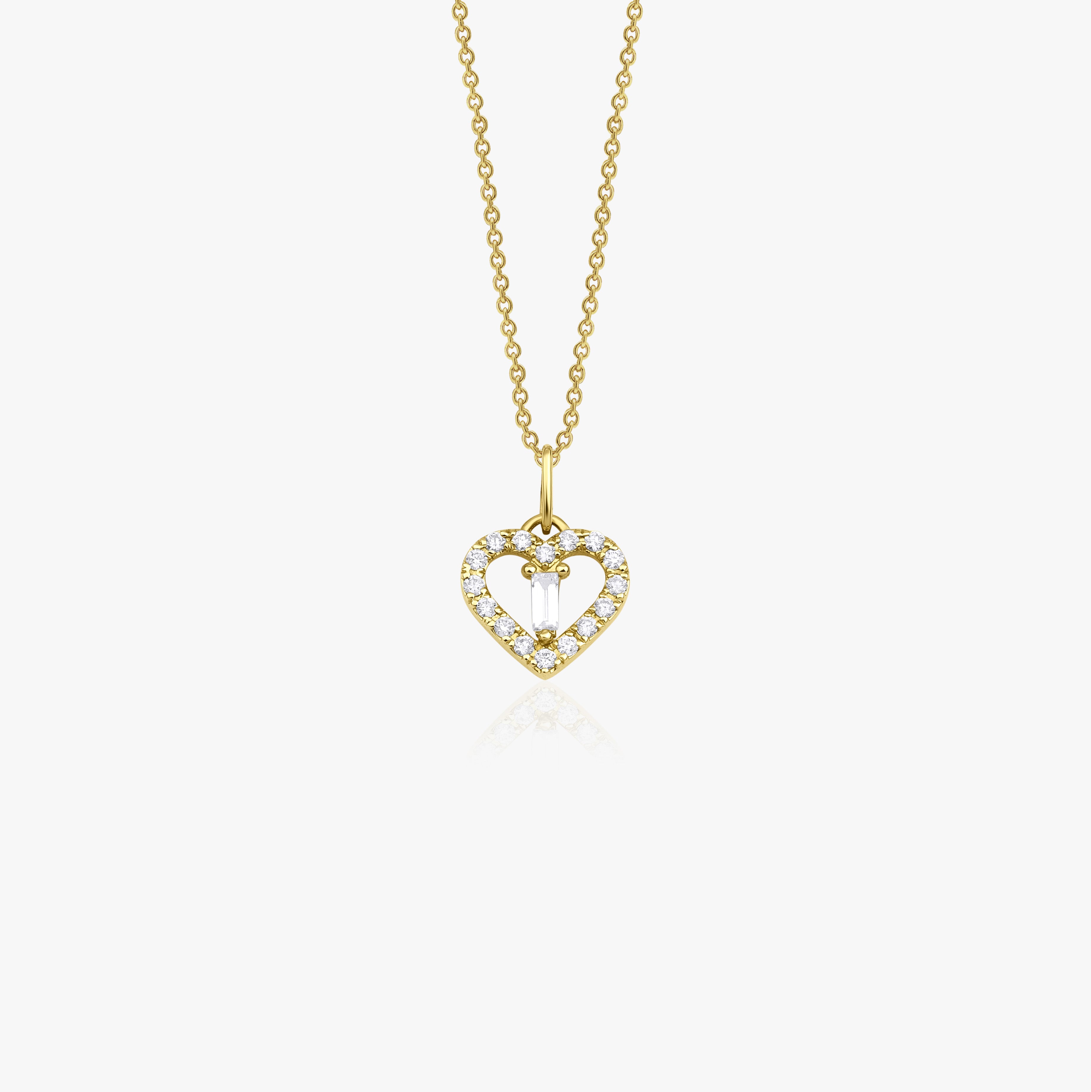 Diamond Heart Pendant Necklace Available in 14K and 18K Gold