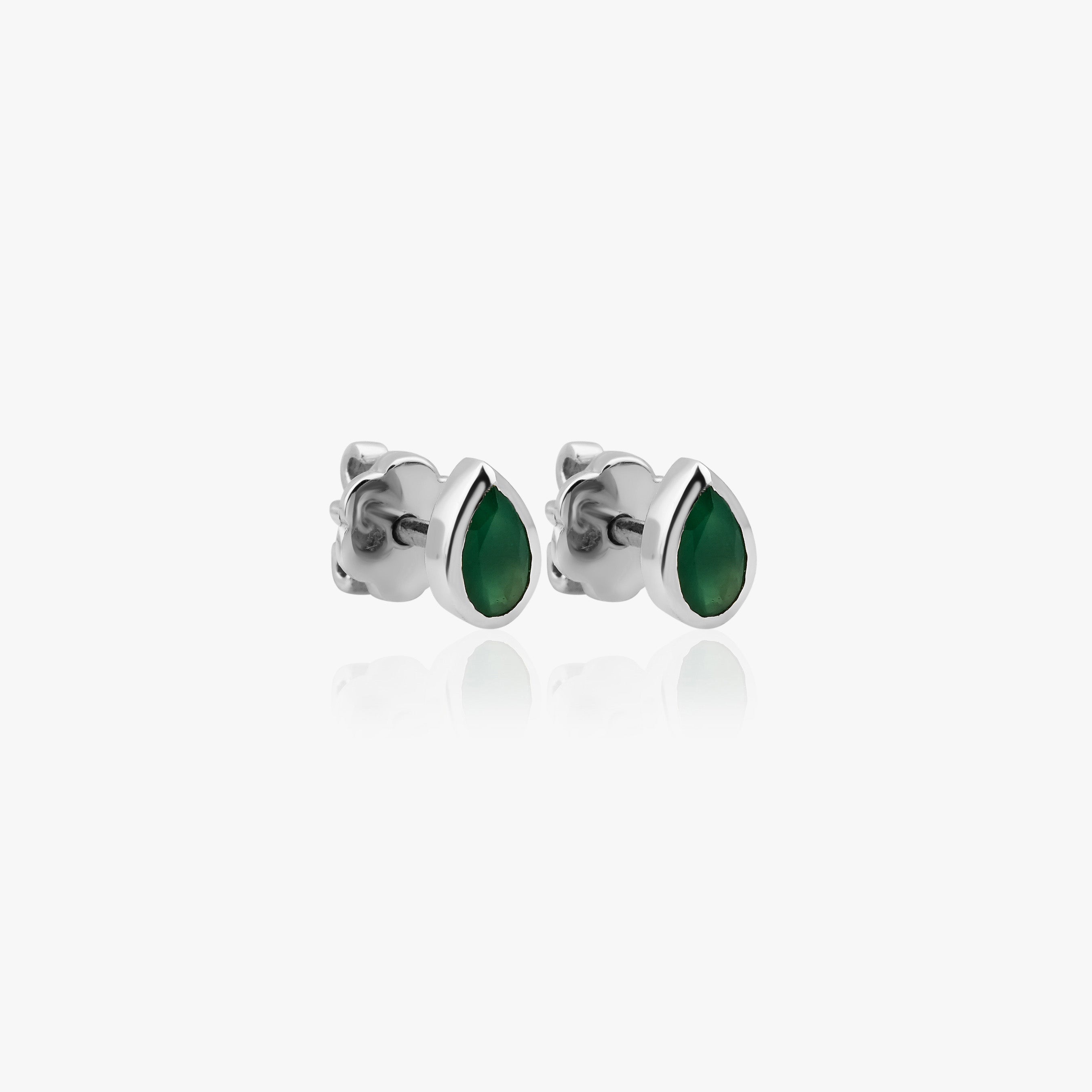 Pear Cut Emerald Studs Available in 14K and 18K Gold