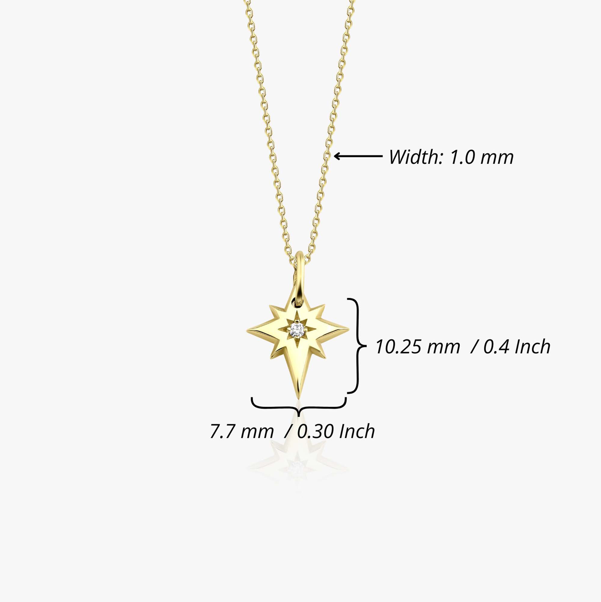 Itty Bitty Tiny Diamond North Star Necklace in 14K Gold