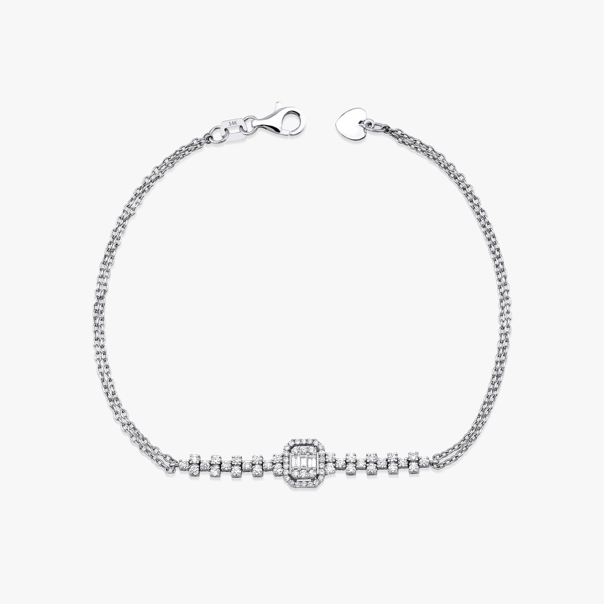 Elegant Double Chain Diamond Bracelet Available in 14K and 18K Gold