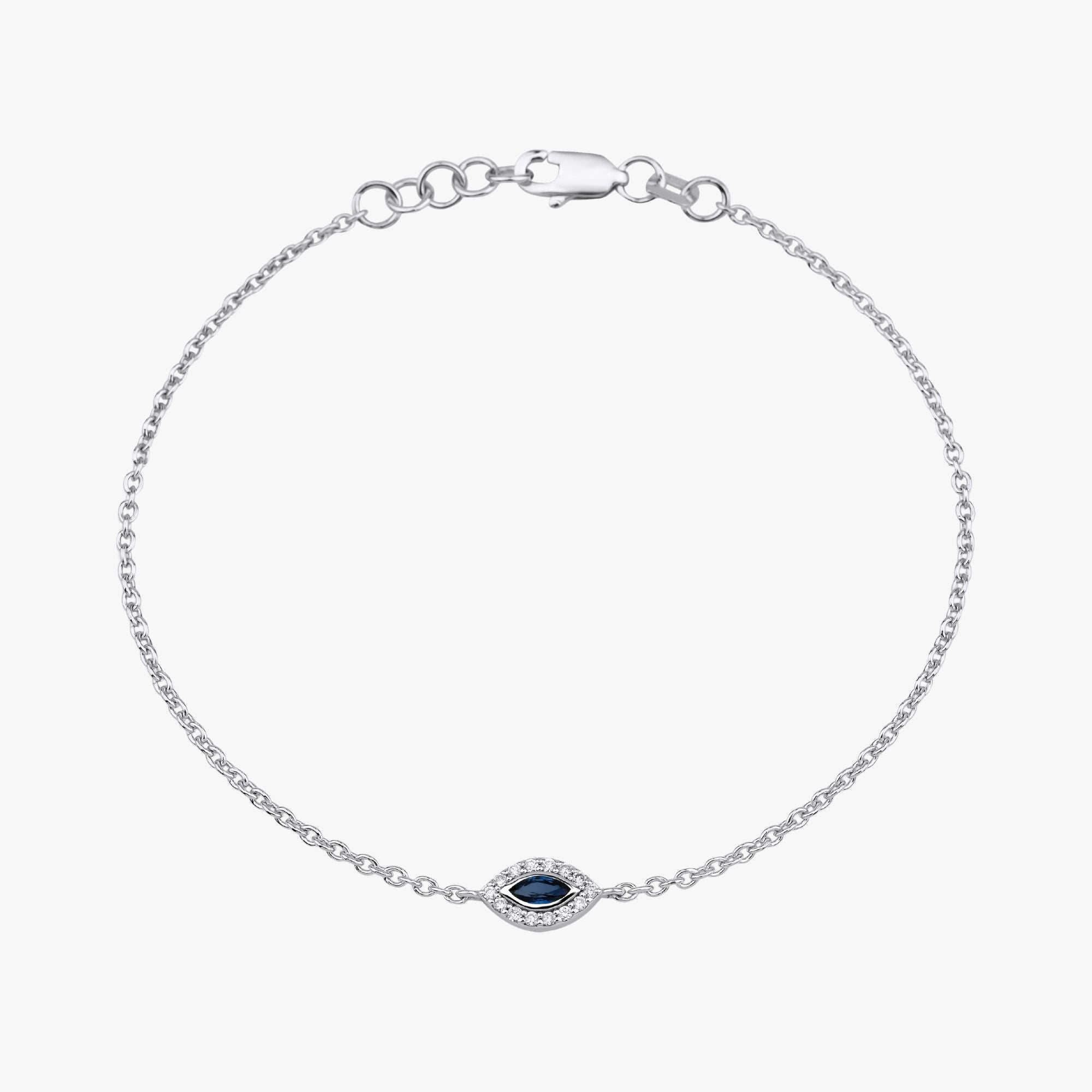 Mini Marquise Sapphire and Diamond Bracelet Available in 14K and 18K Gold