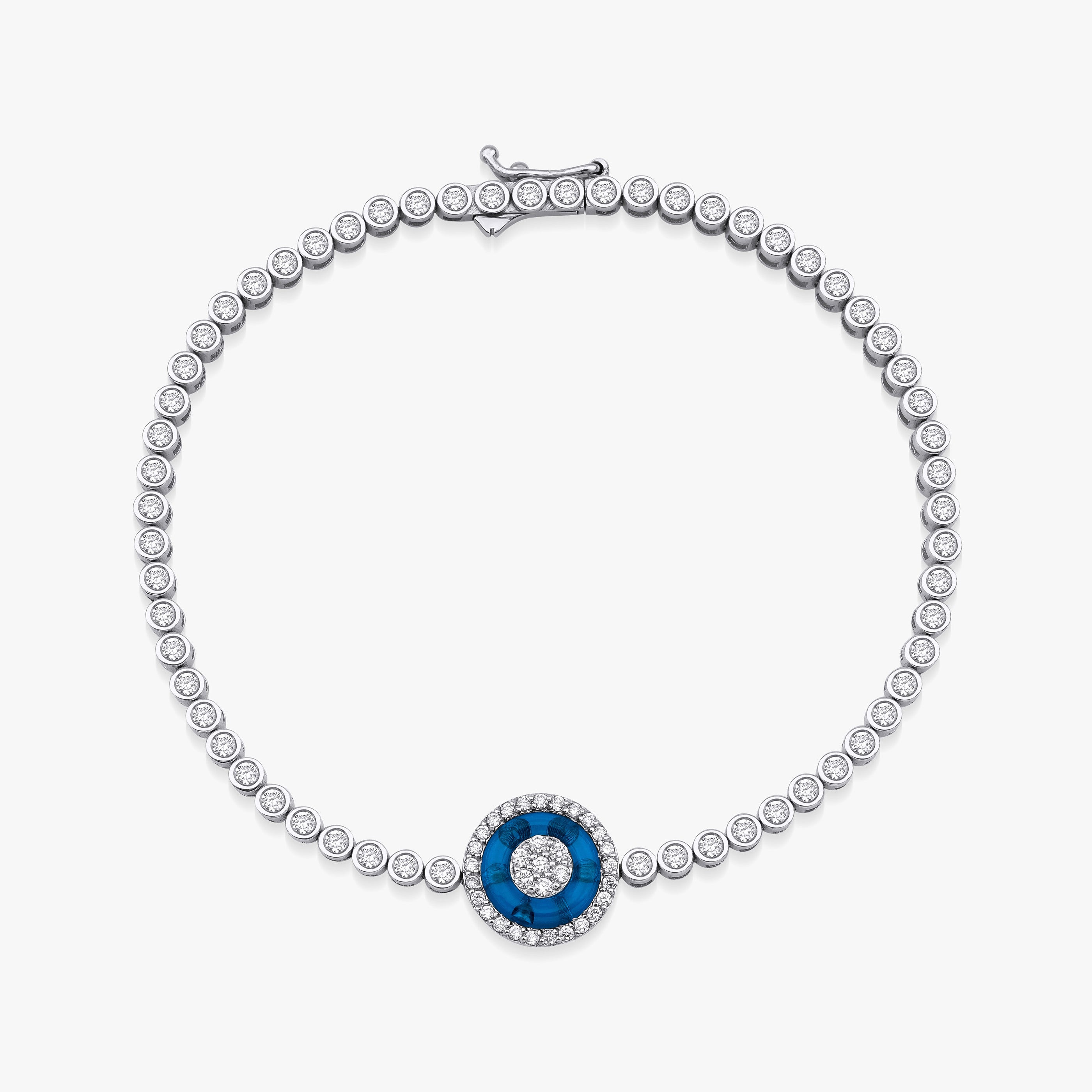 Diamond Evil Eye Tennis Bracelet in 14K Gold