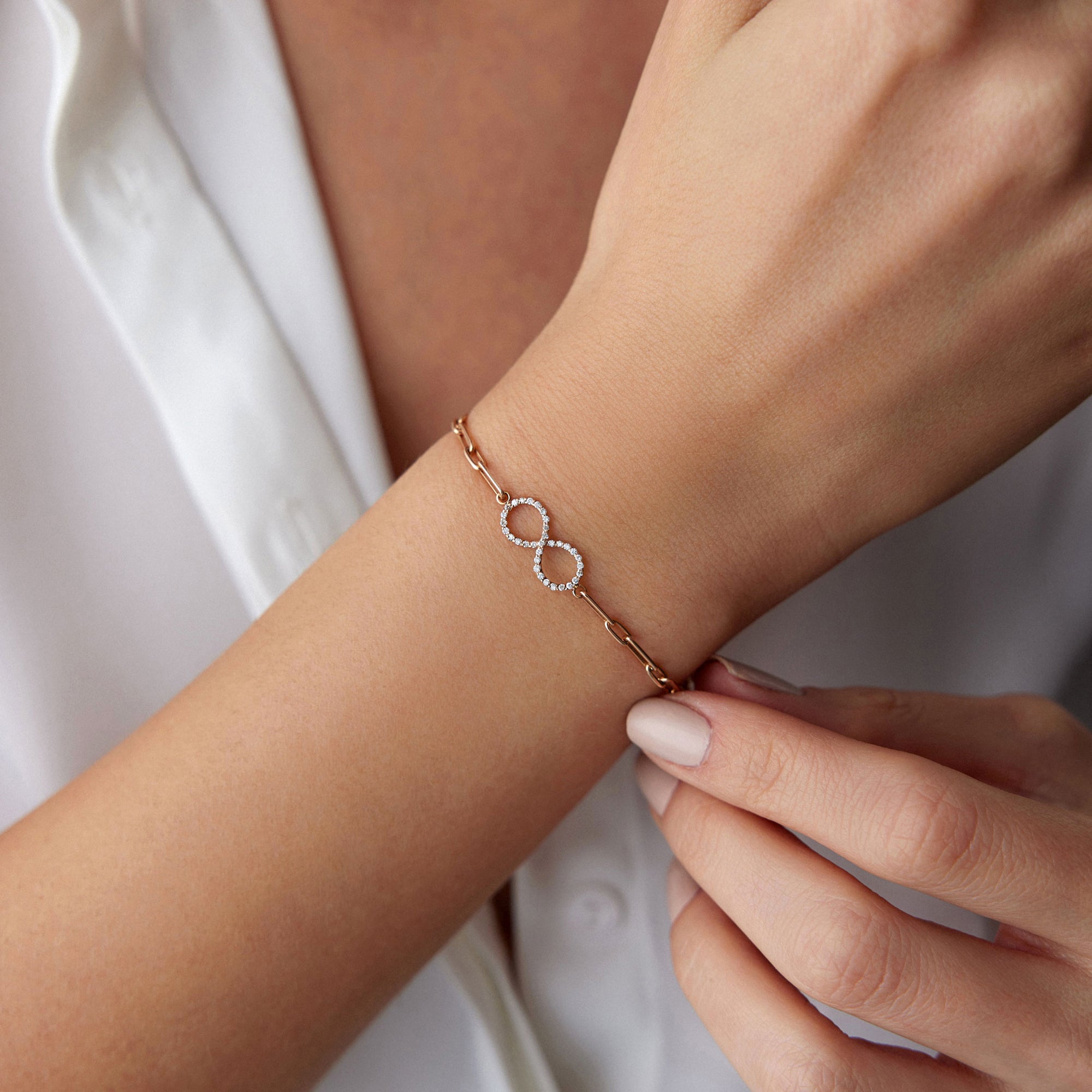 Diamond Infinity Bracelet in 14K Gold