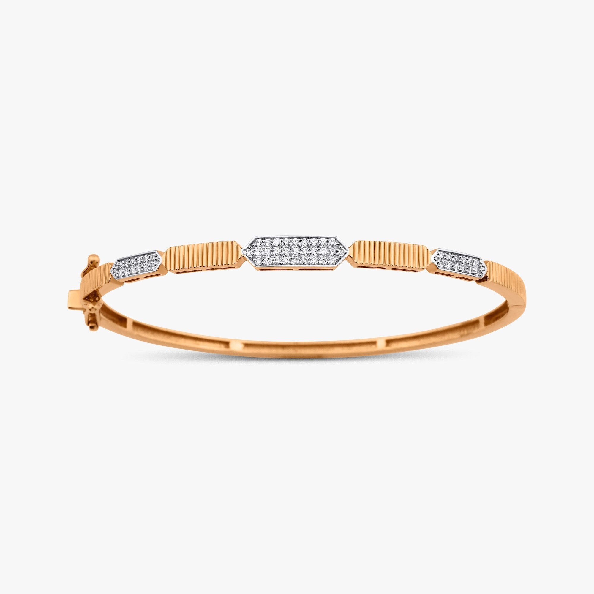 Modern Diamond Bangle in 14K Gold