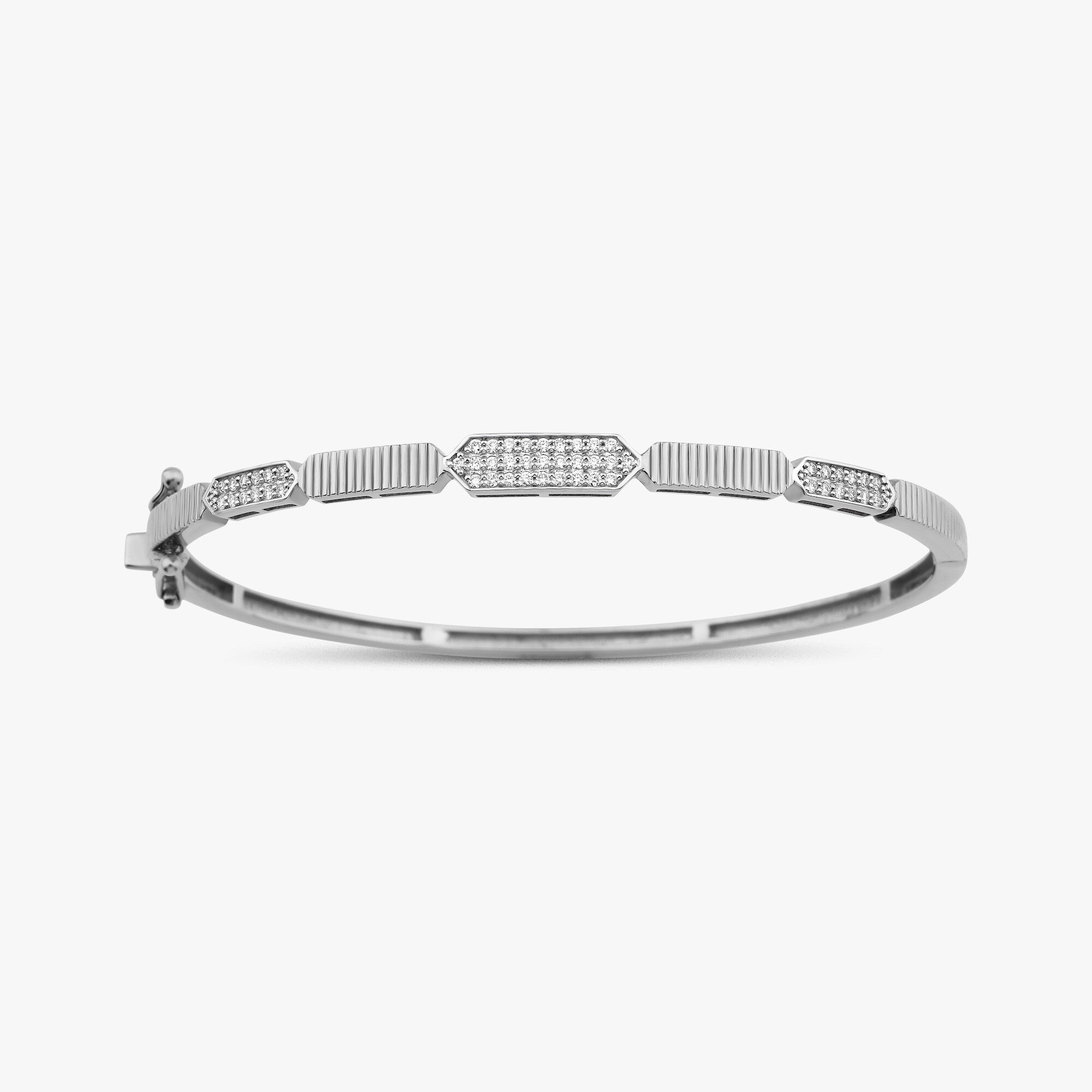 Modern Diamond Bangle in 14K Gold