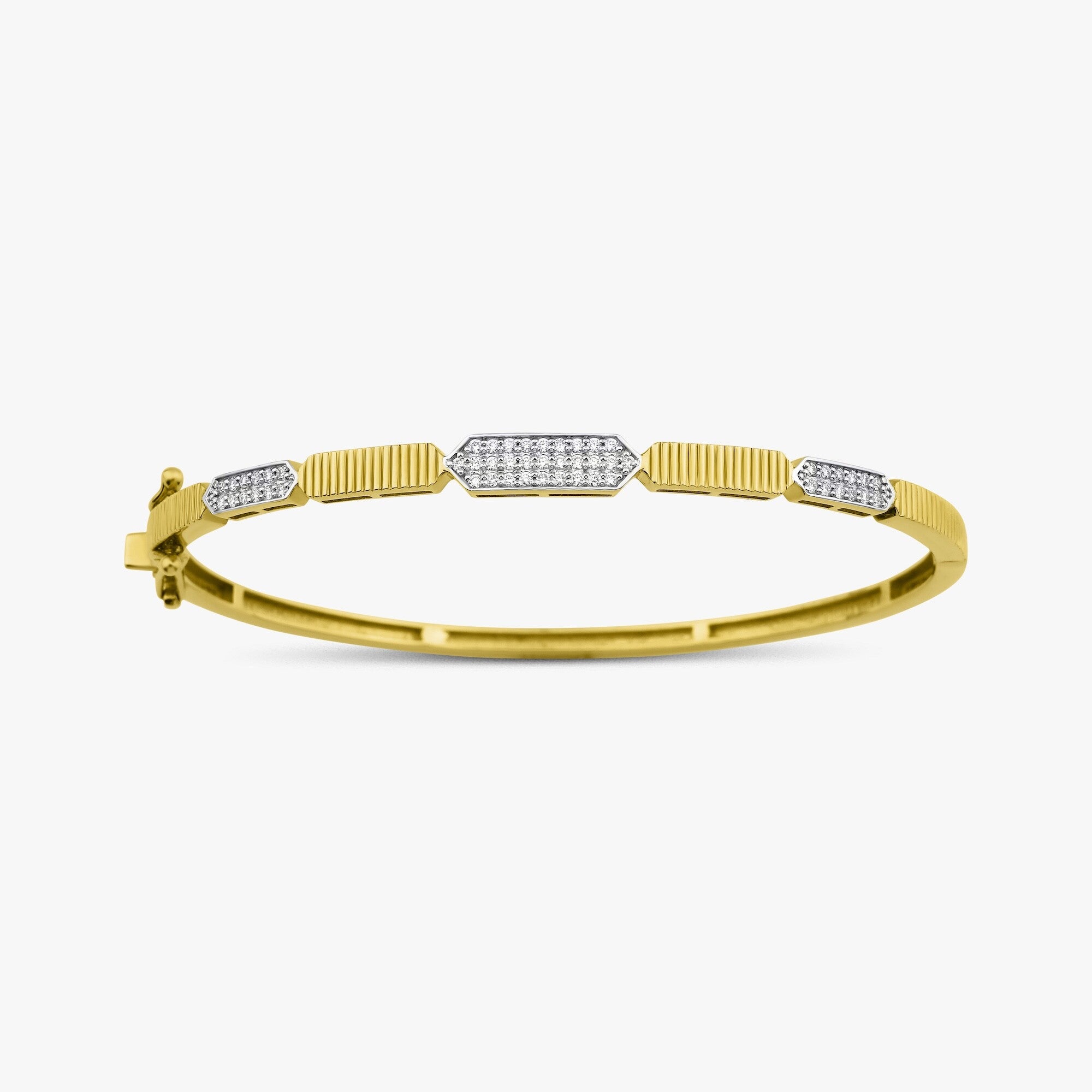 Modern Diamond Bangle in 14K Gold