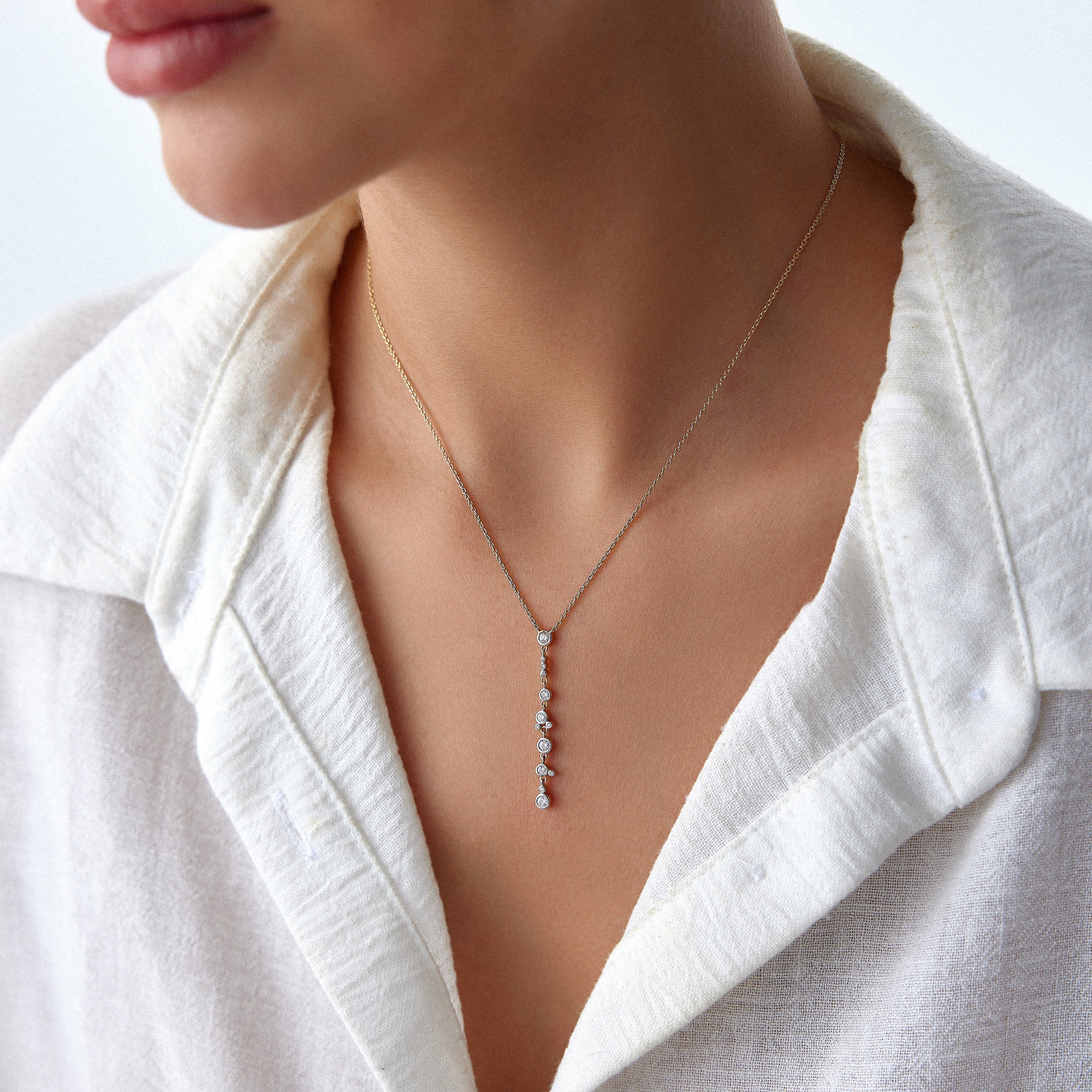 Diamond Lariat Necklace / WATERFALL