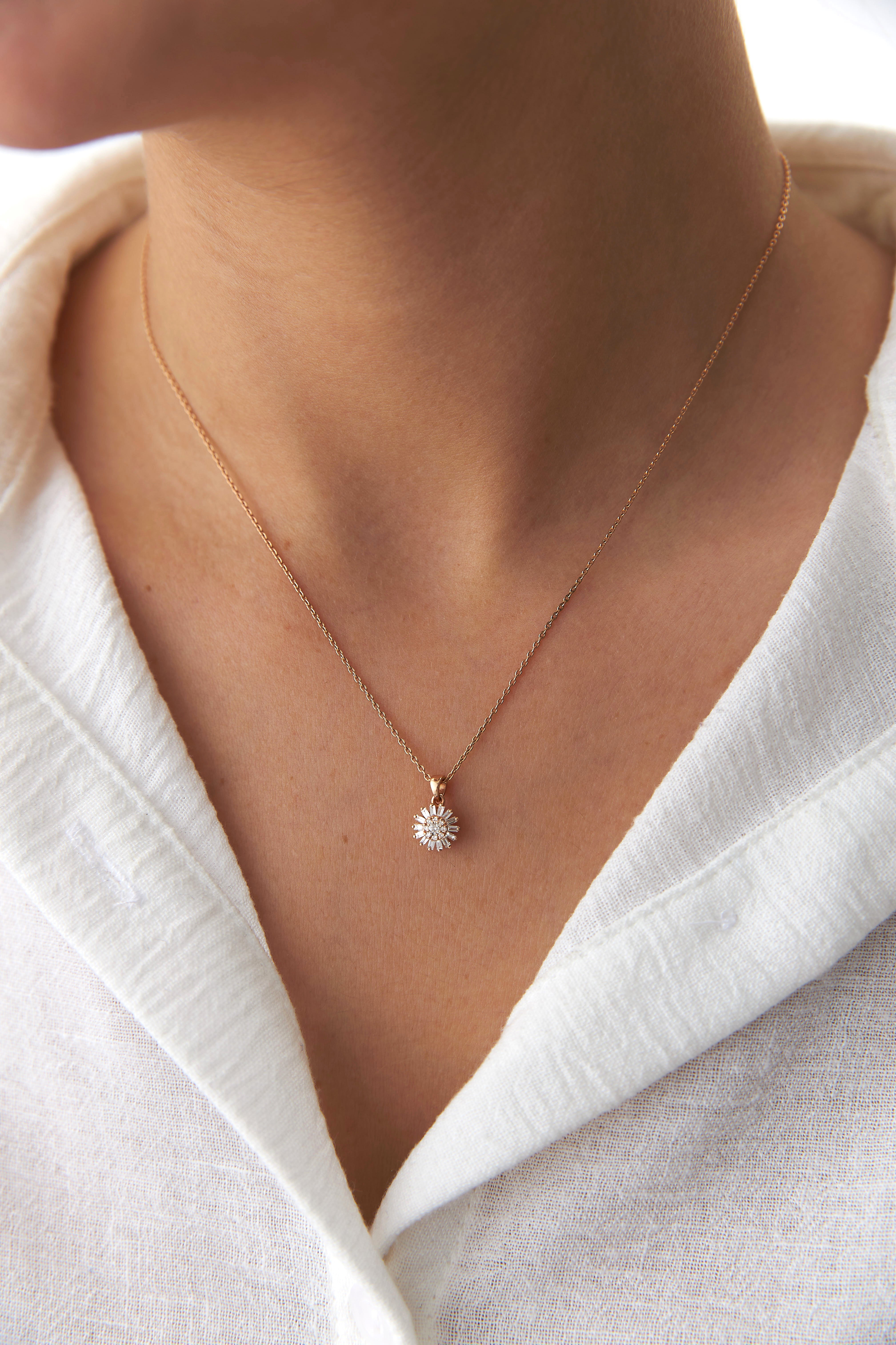 Diamond Flower Necklace