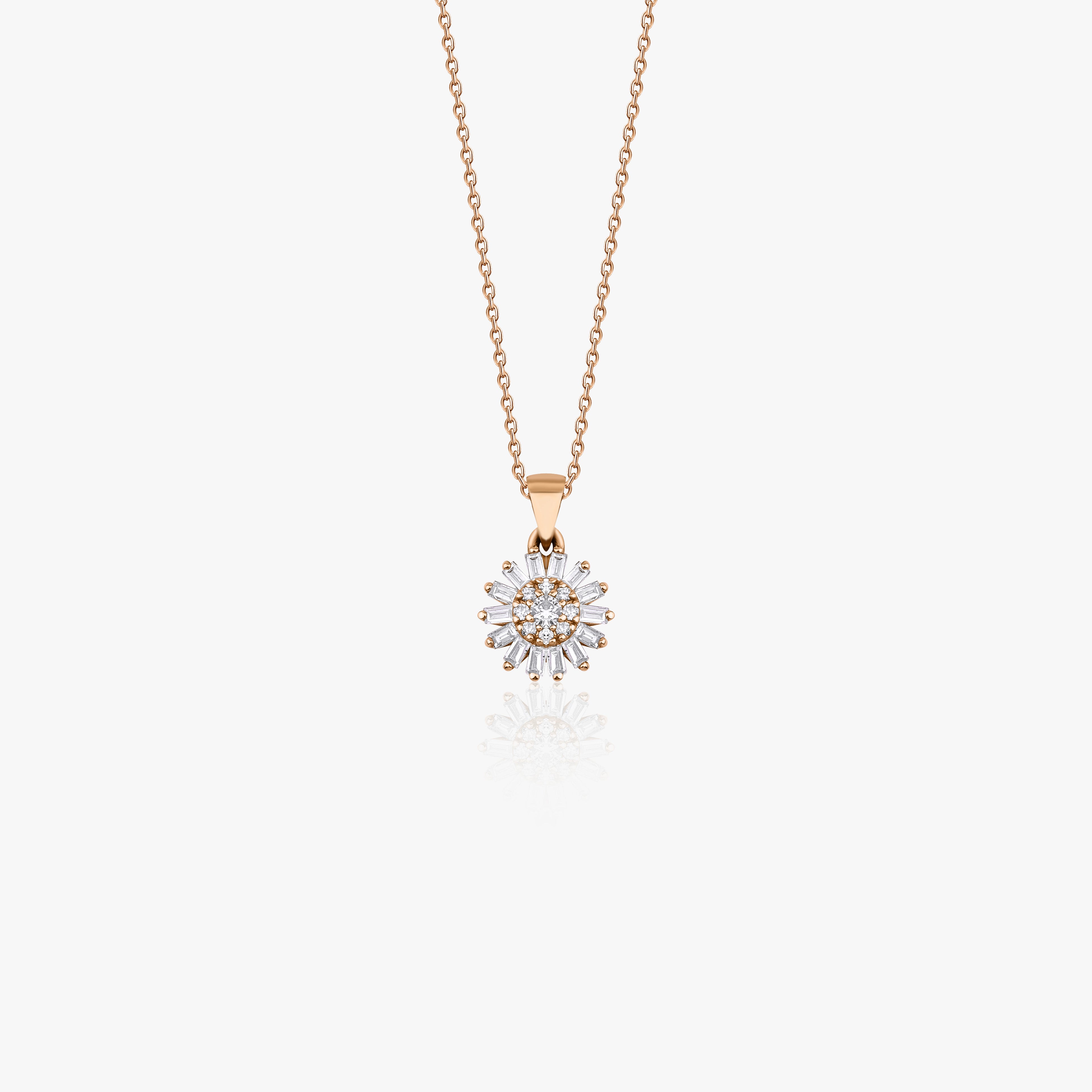Diamond Flower Necklace Available in 14K and 18K Gold