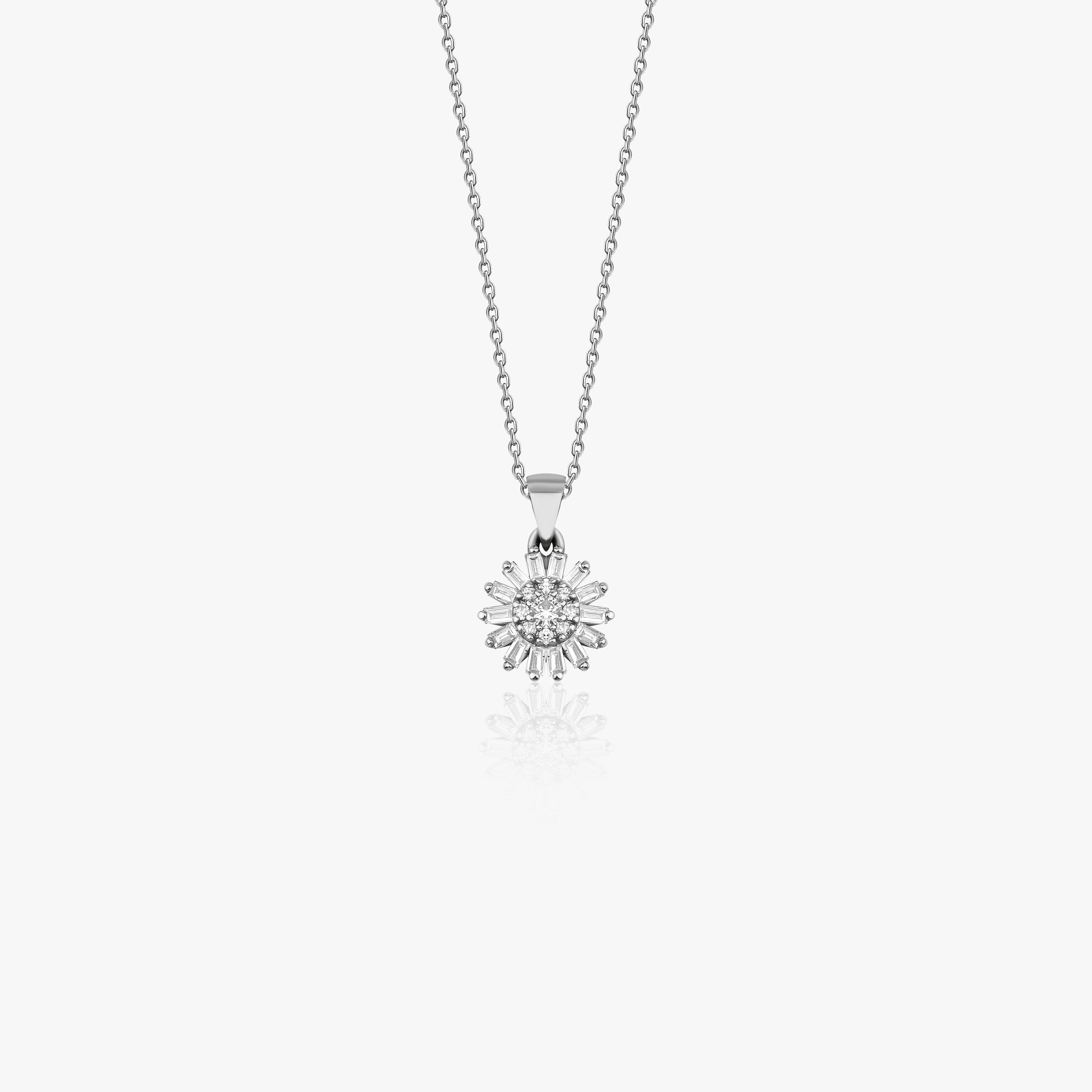 Diamond Flower Necklace Available in 14K and 18K Gold