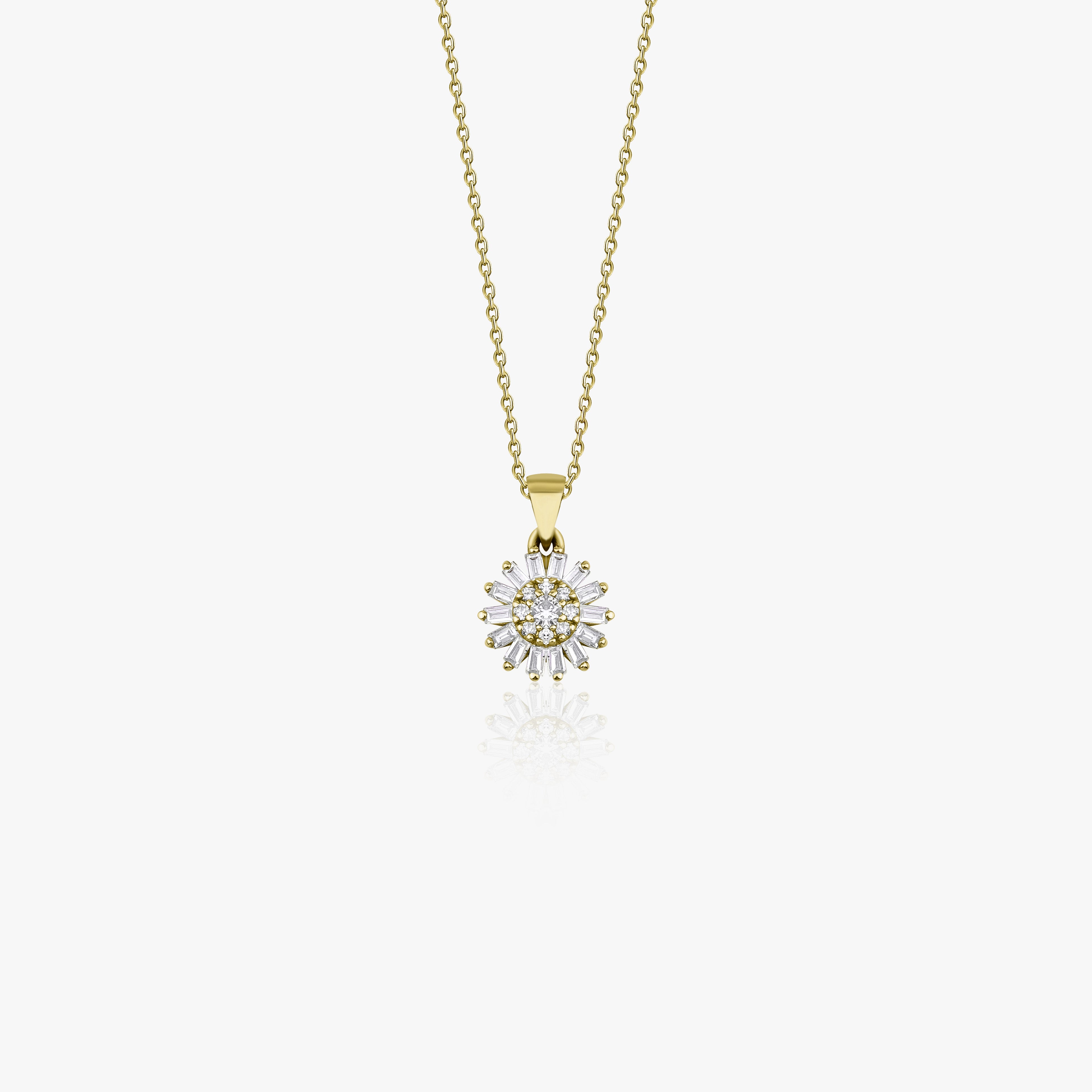 Diamond Flower Necklace Available in 14K and 18K Gold