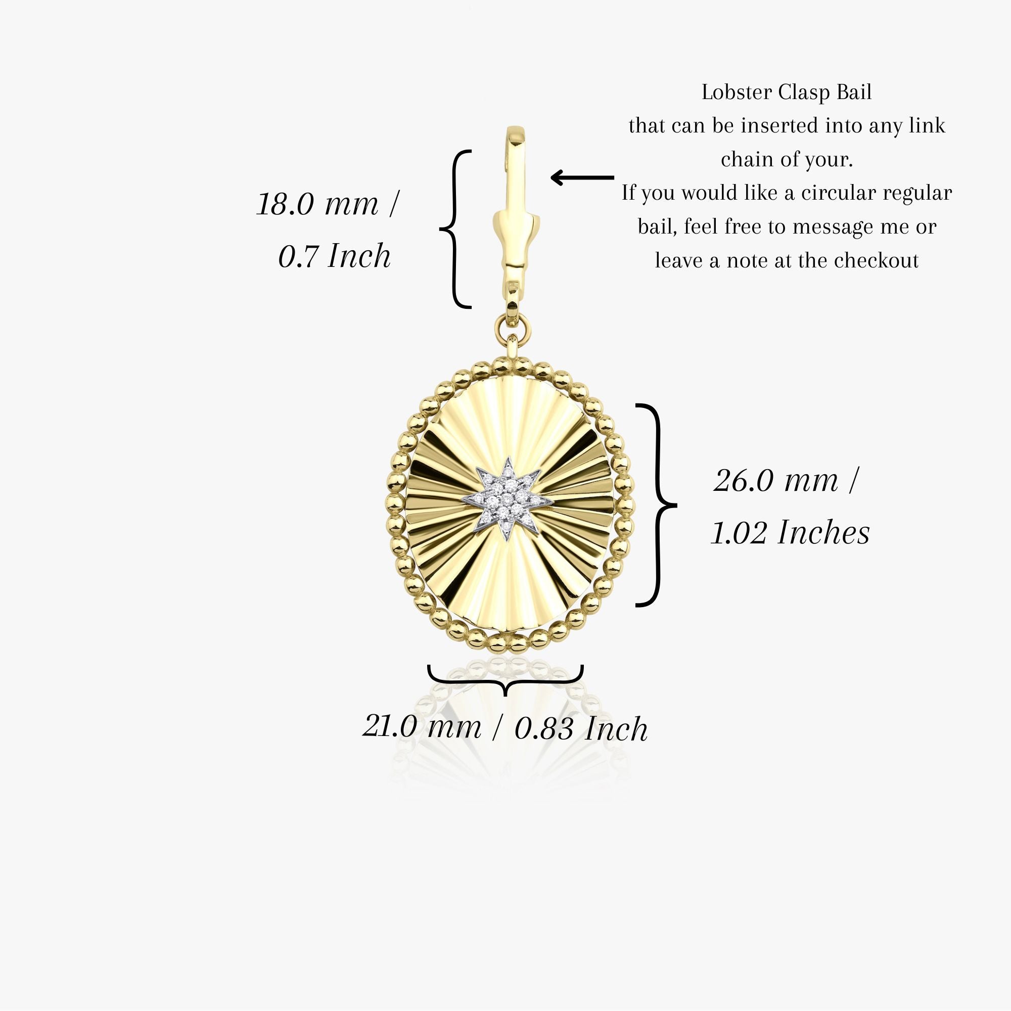 Diamond Starburst Medallion Pendant Available in 14K and 18K Gold