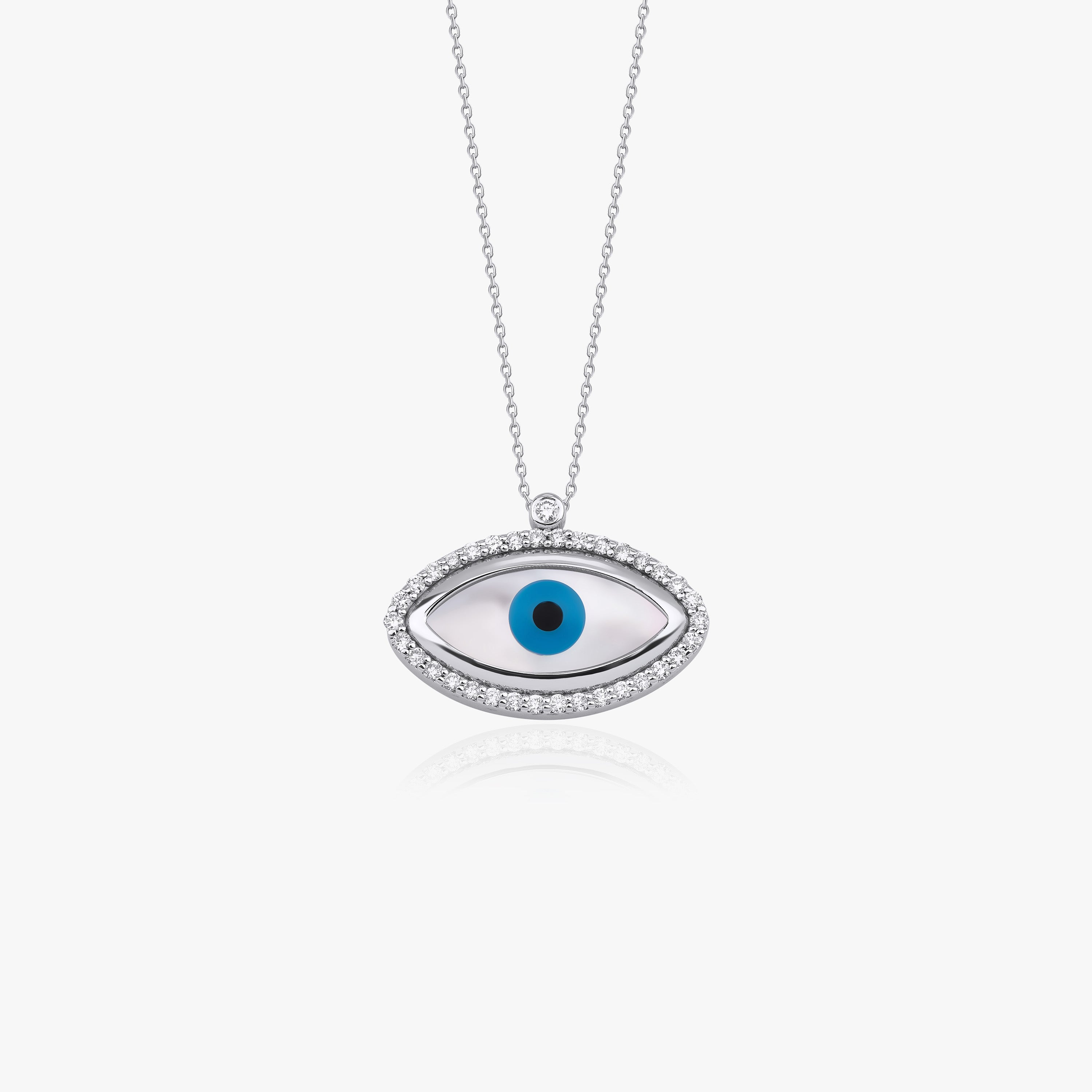 Diamond Greek Evil Eye Necklace