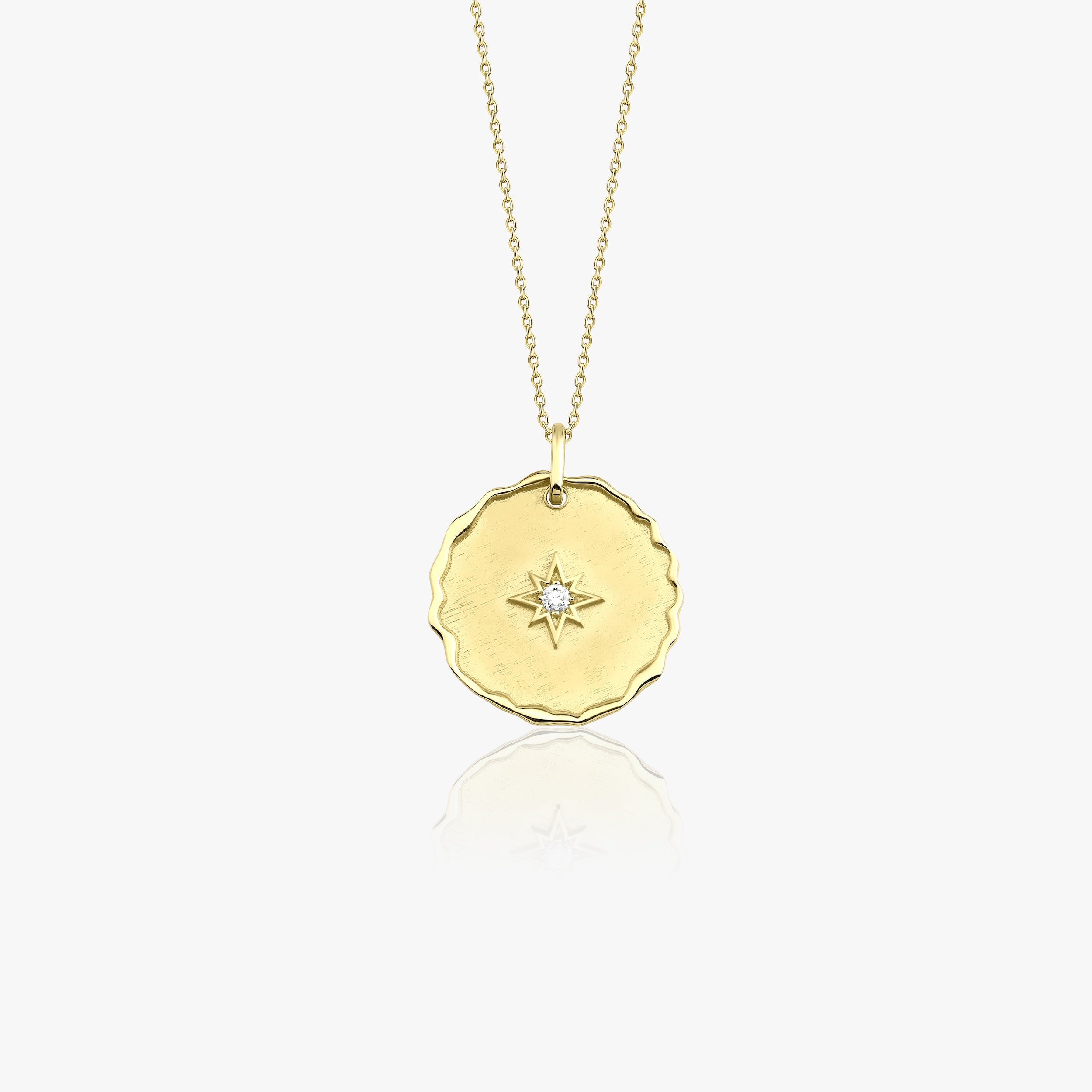 Diamond North Star Pendant Necklace in 14K Gold