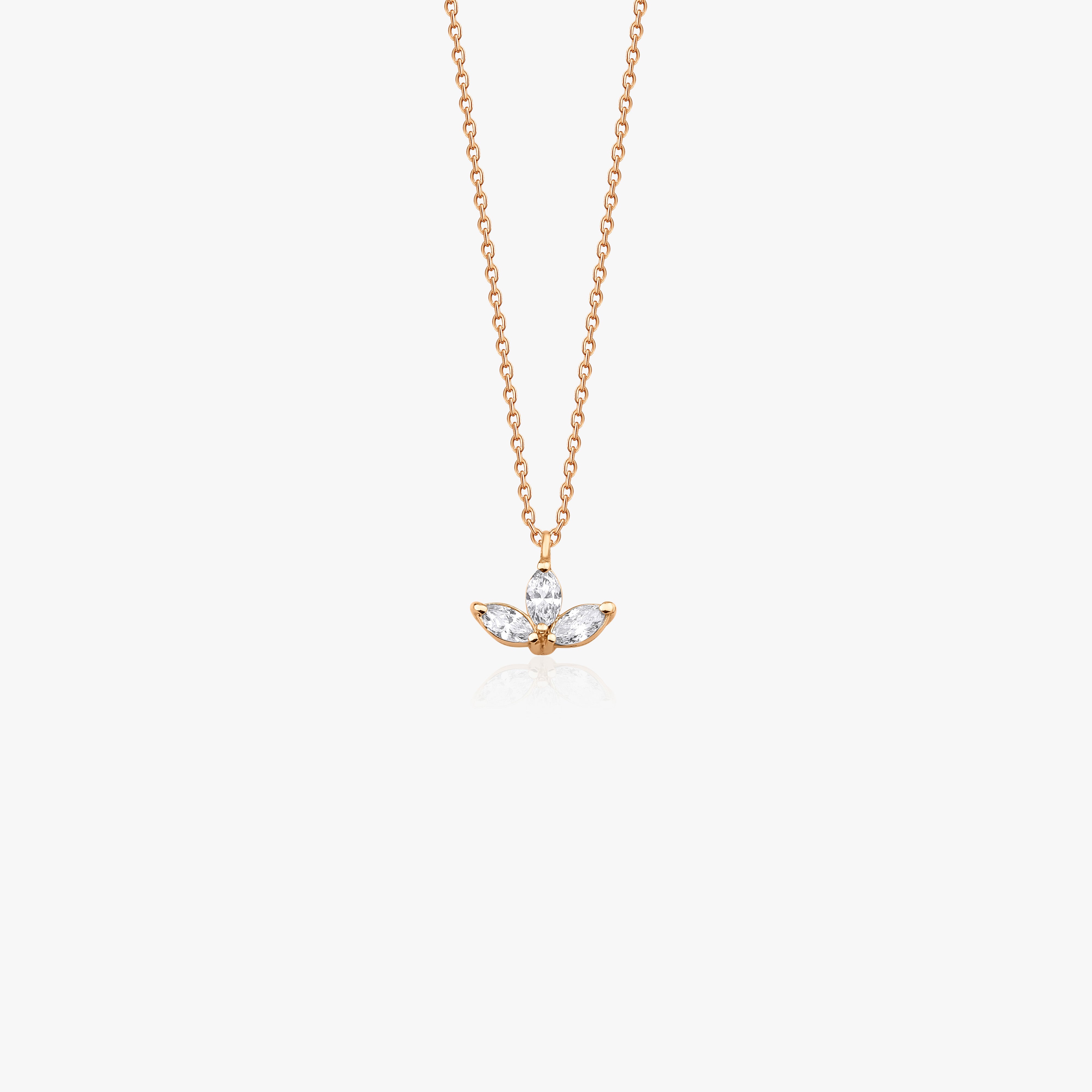 Marquise Diamond Necklace Available in 14K and 18K Gold