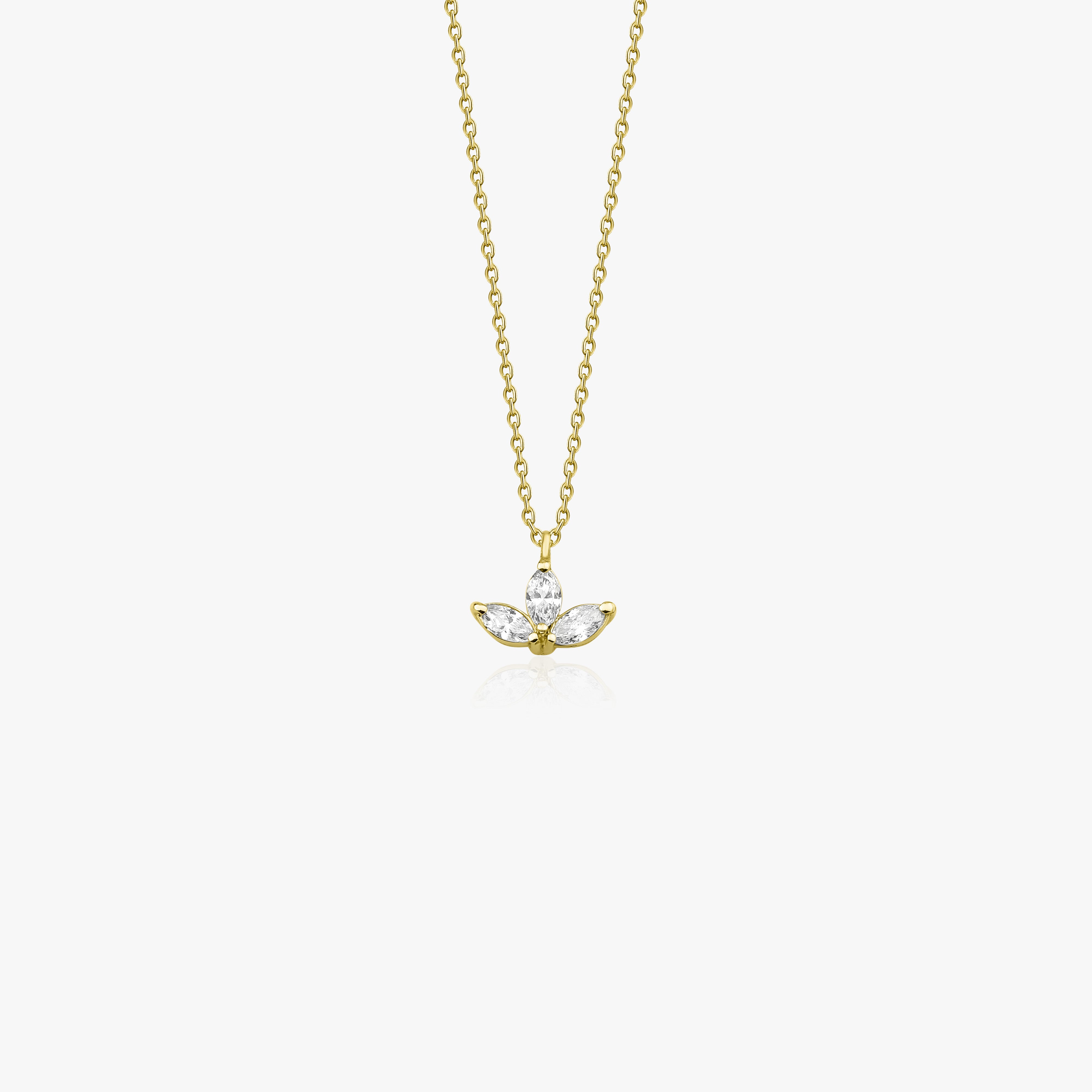 Marquise Diamond Necklace Available in 14K and 18K Gold