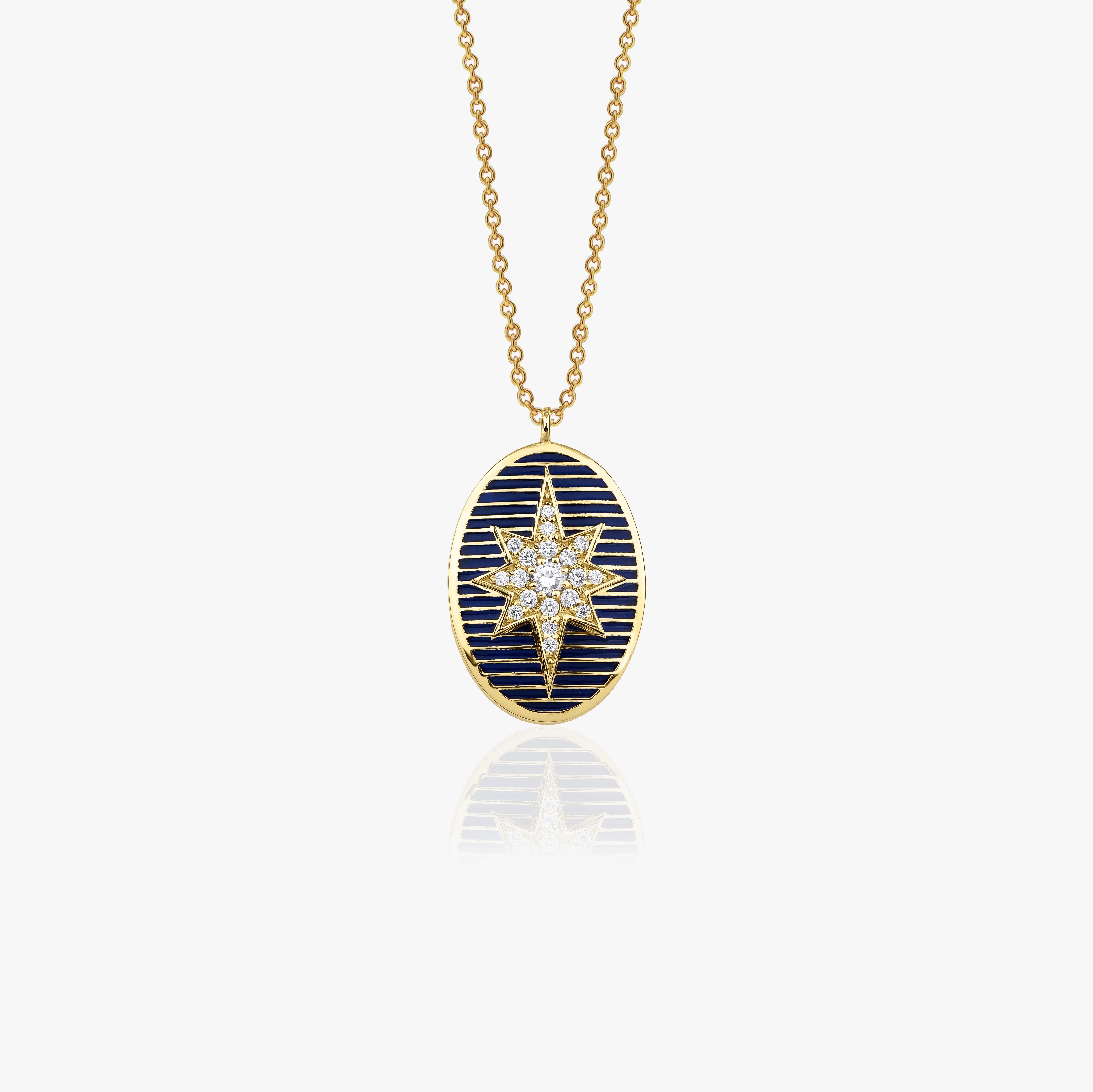 Diamond North Star Pendant Necklace Available in 14K and 18K Gold