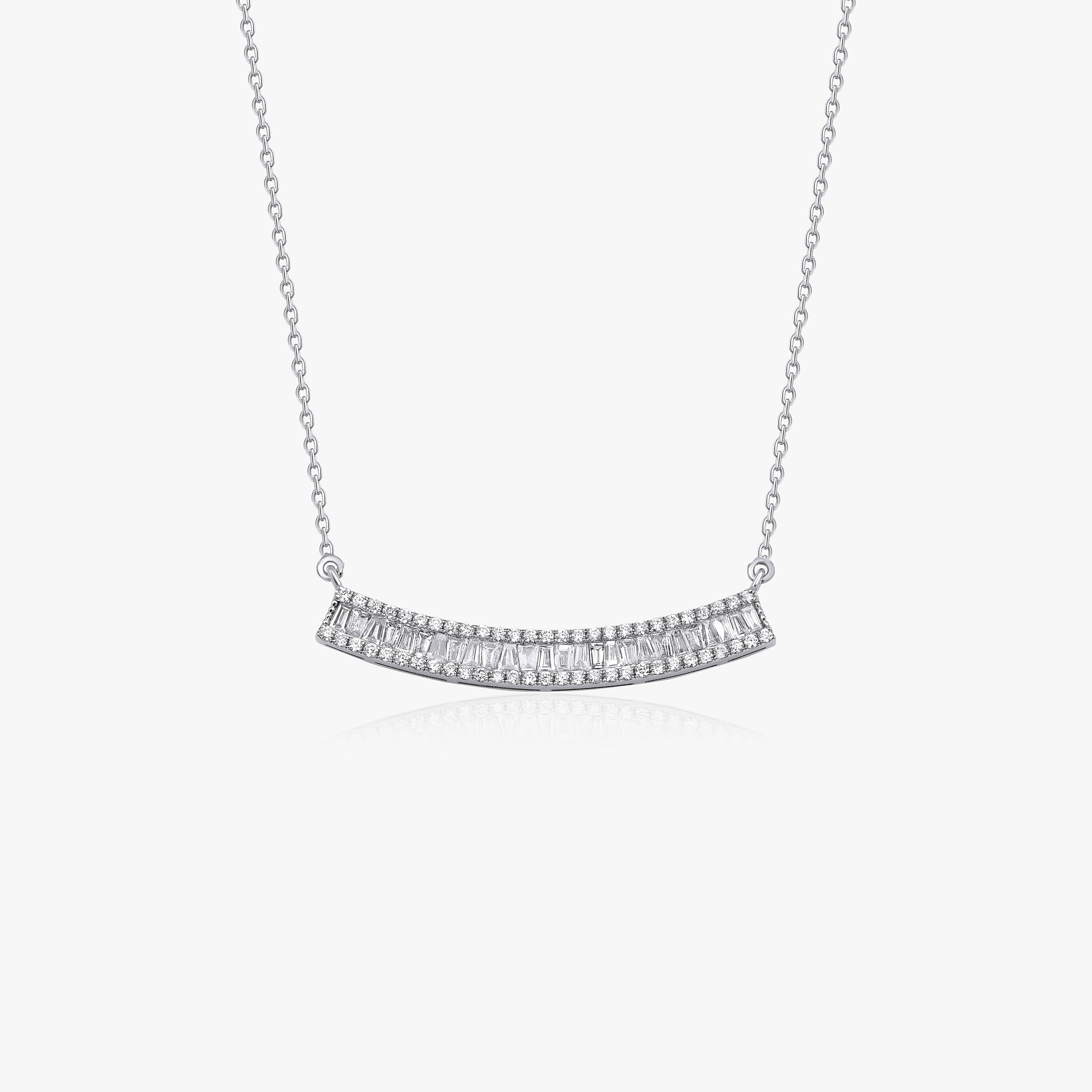 Diamond Curved Bar Necklace