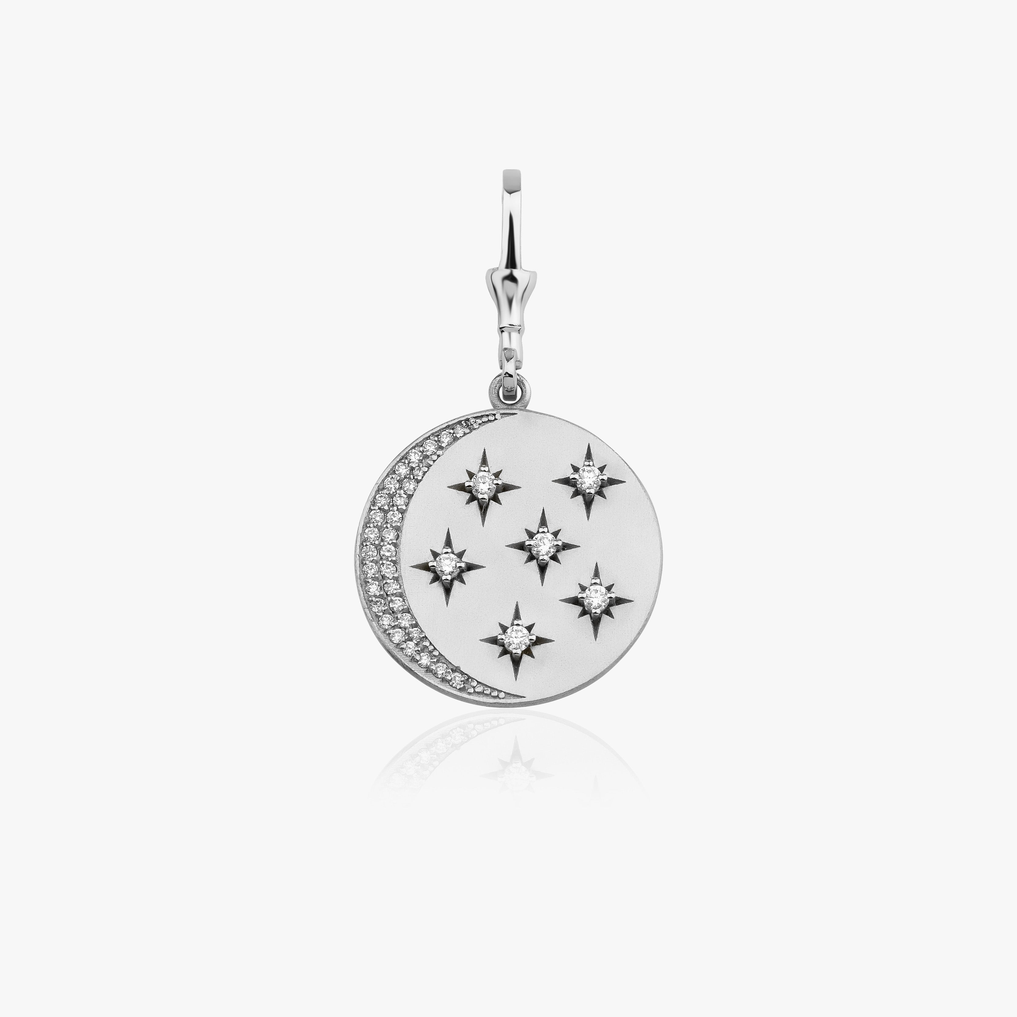 Diamond Crescent and Star Medallion Pendant