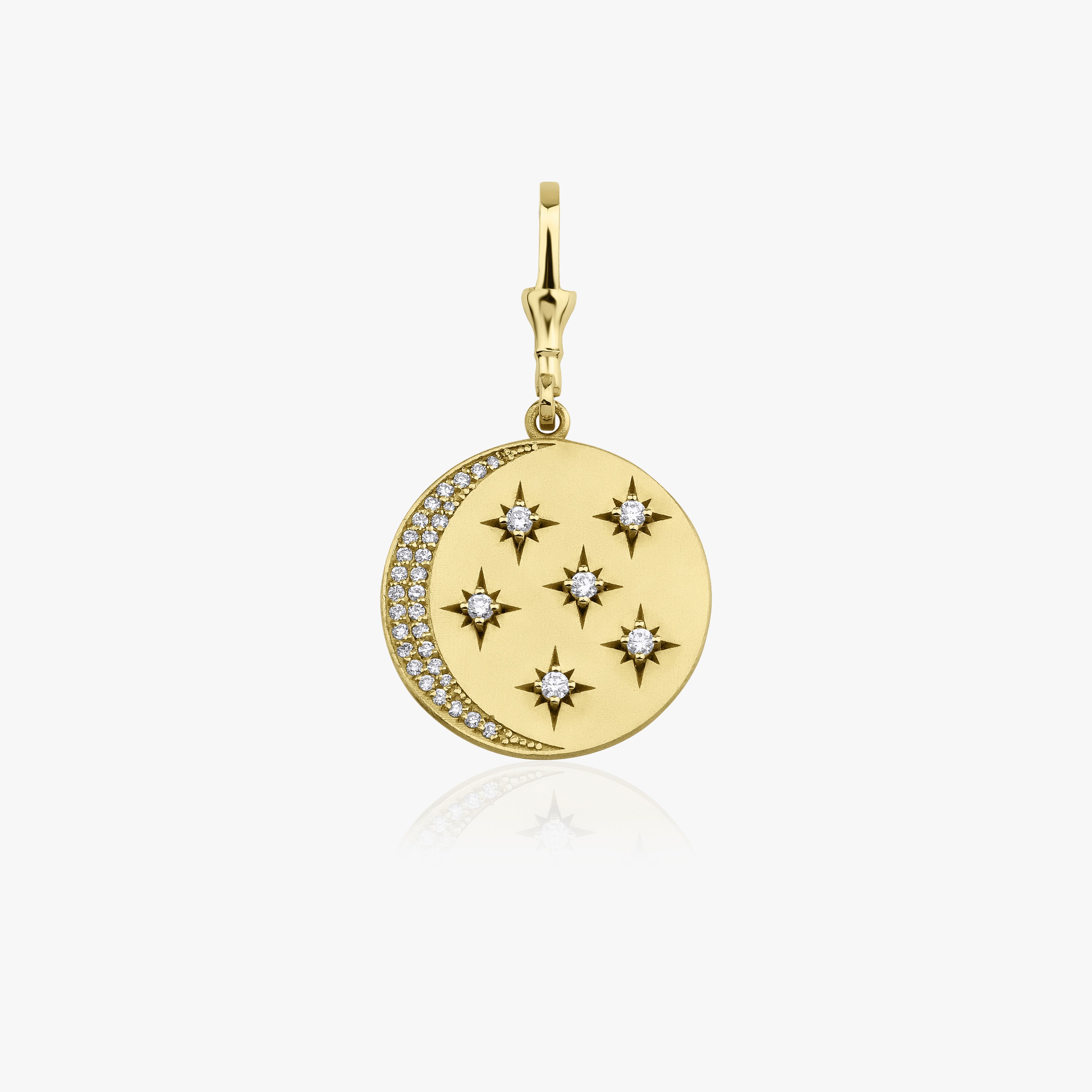 Diamond Crescent and Star Medallion Pendant