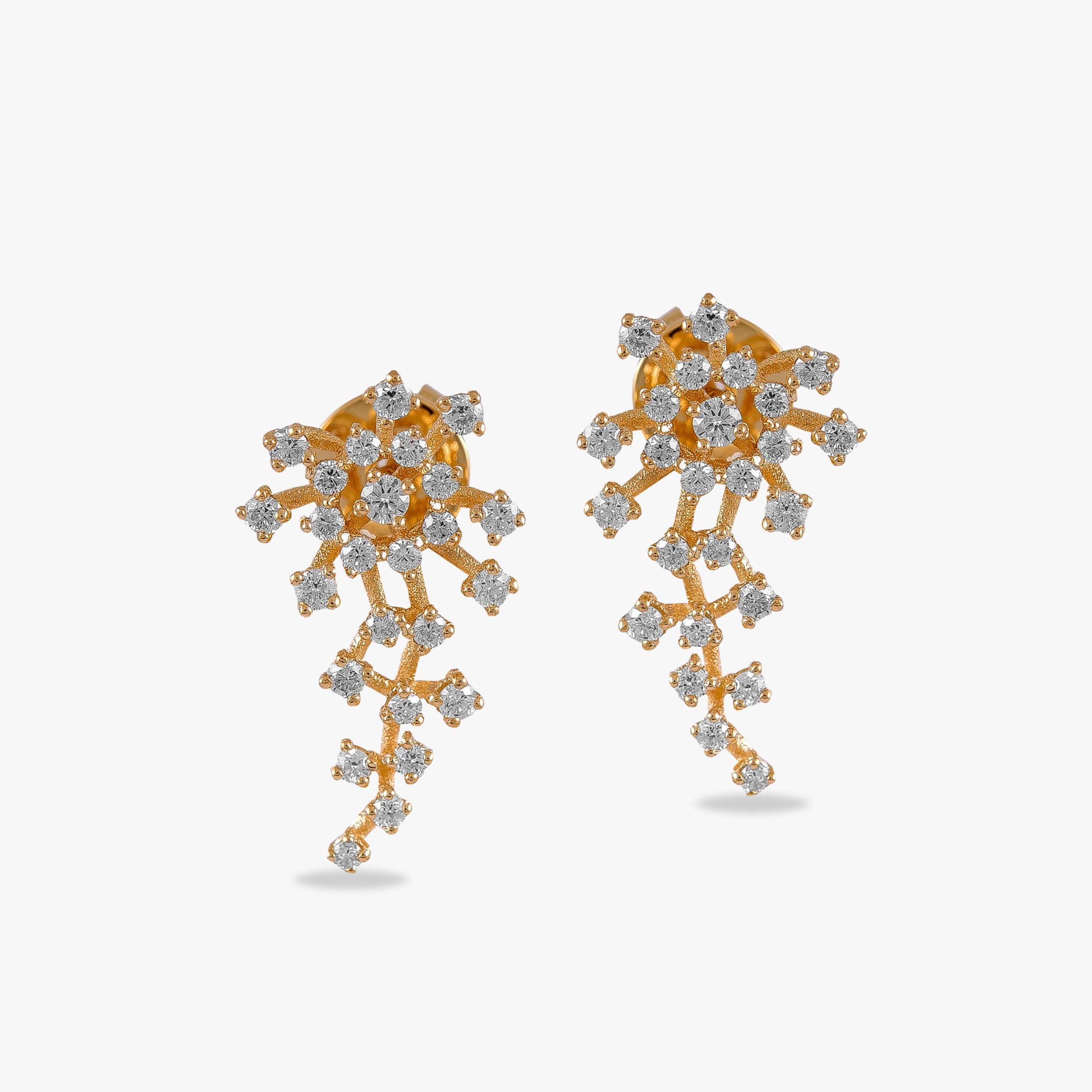 Diamond Earrings Available in 14K and 18K Gold / The Diamond Comet