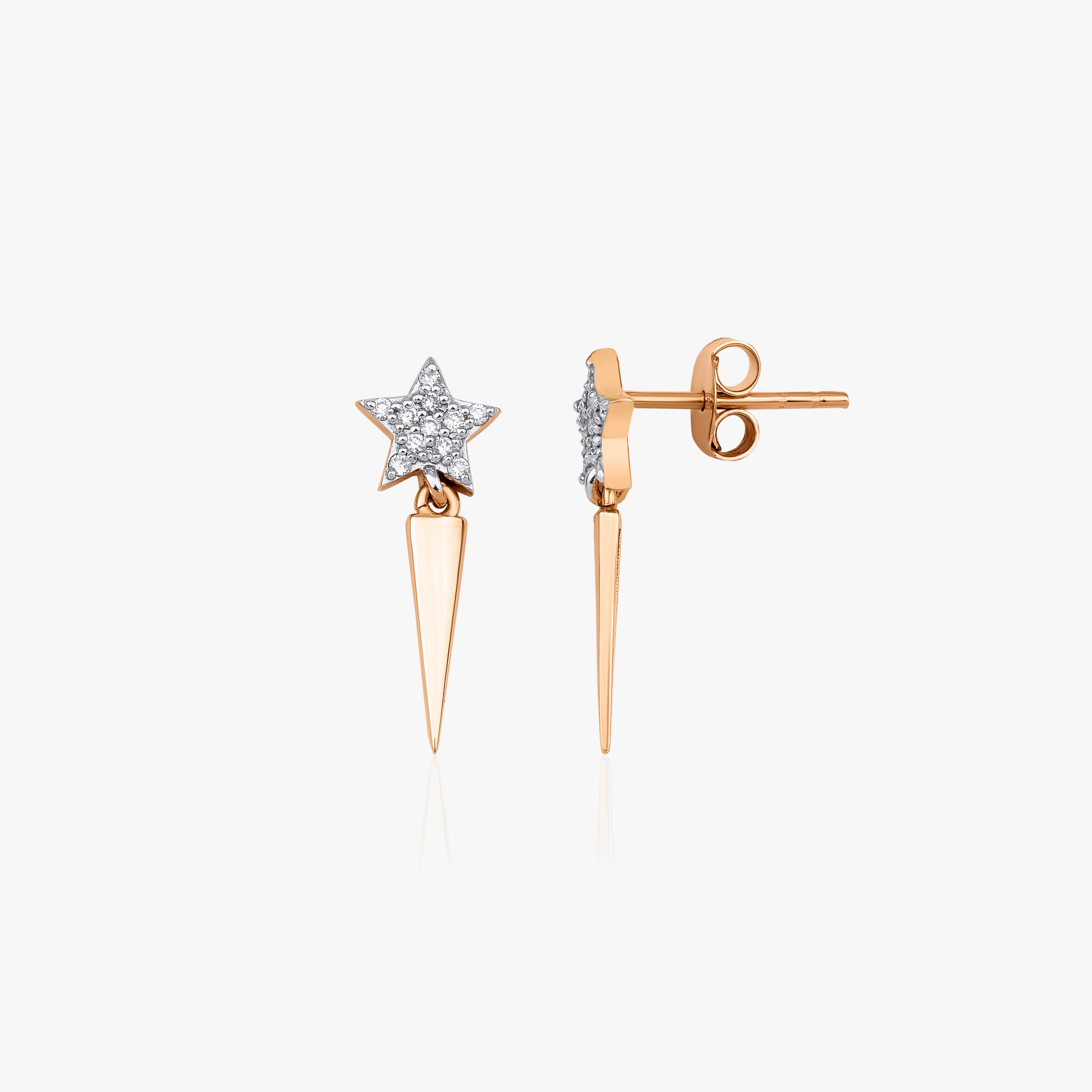 Falling Star Studs Available in 14K and 18K Gold