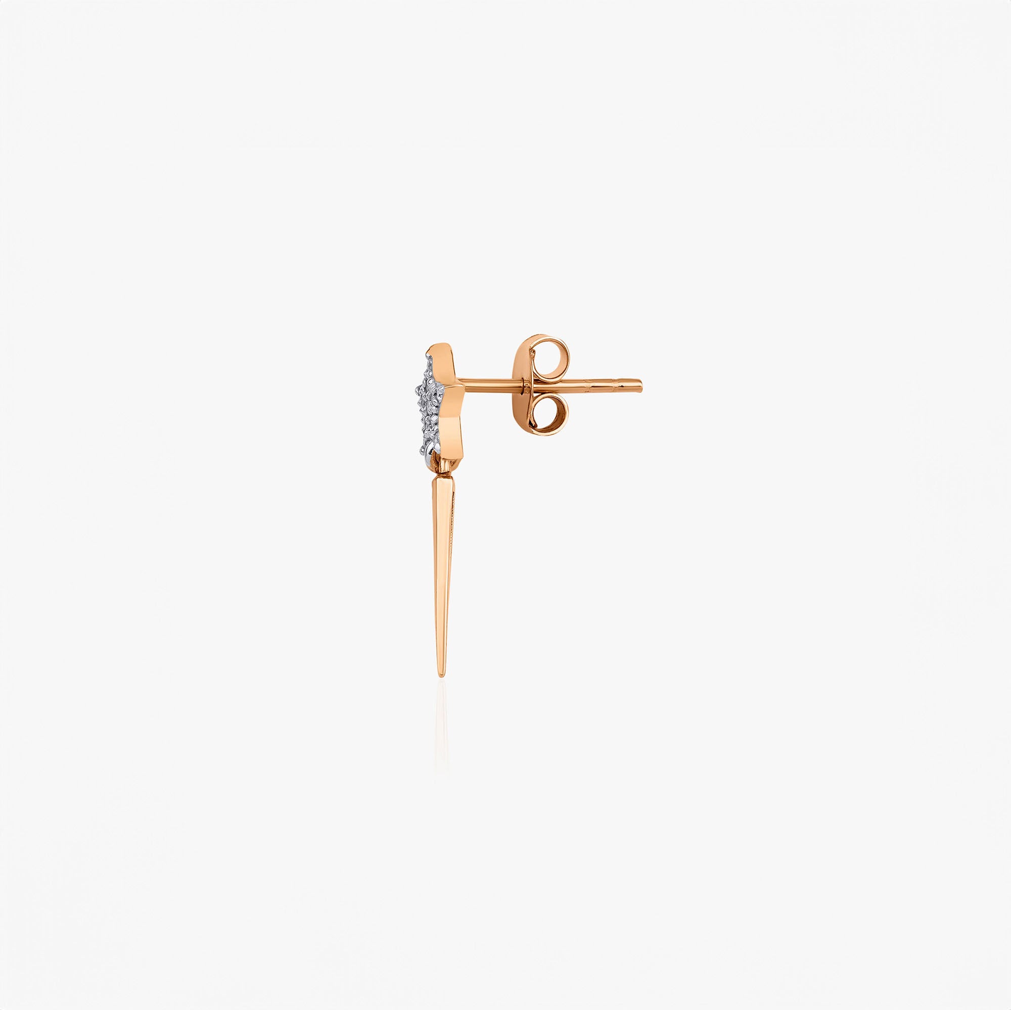 Single Falling Star Diamond Stud Available in 14K and 18K Gold
