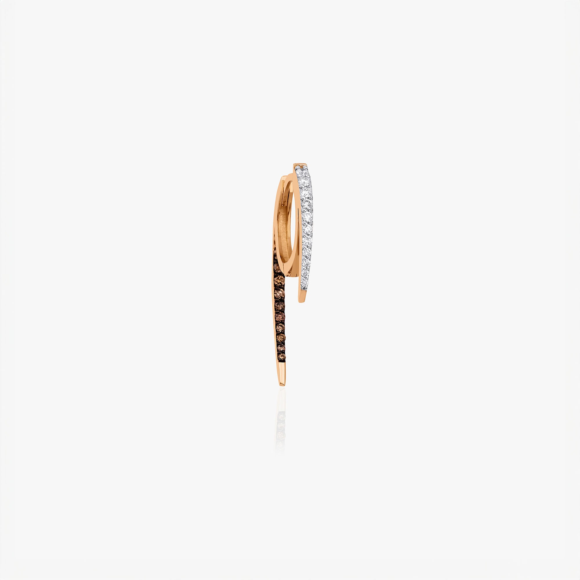 Single Diamond Claw Hoop Available in 14K and 18K Gold