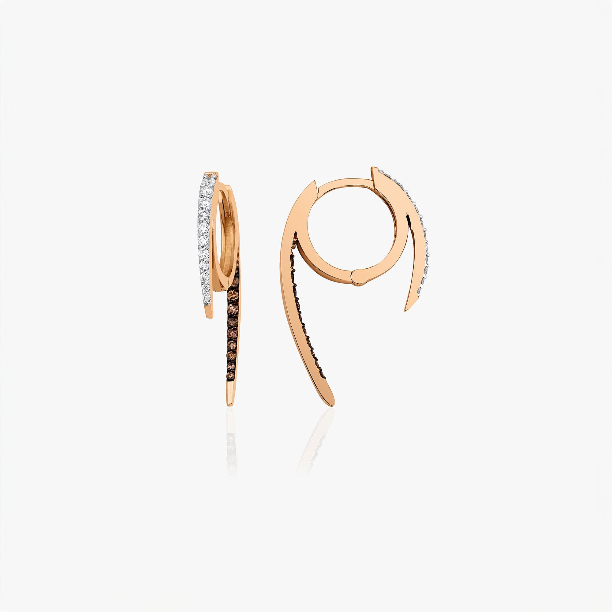 Diamond Claw Hoops Available in 14K and 18K Gold
