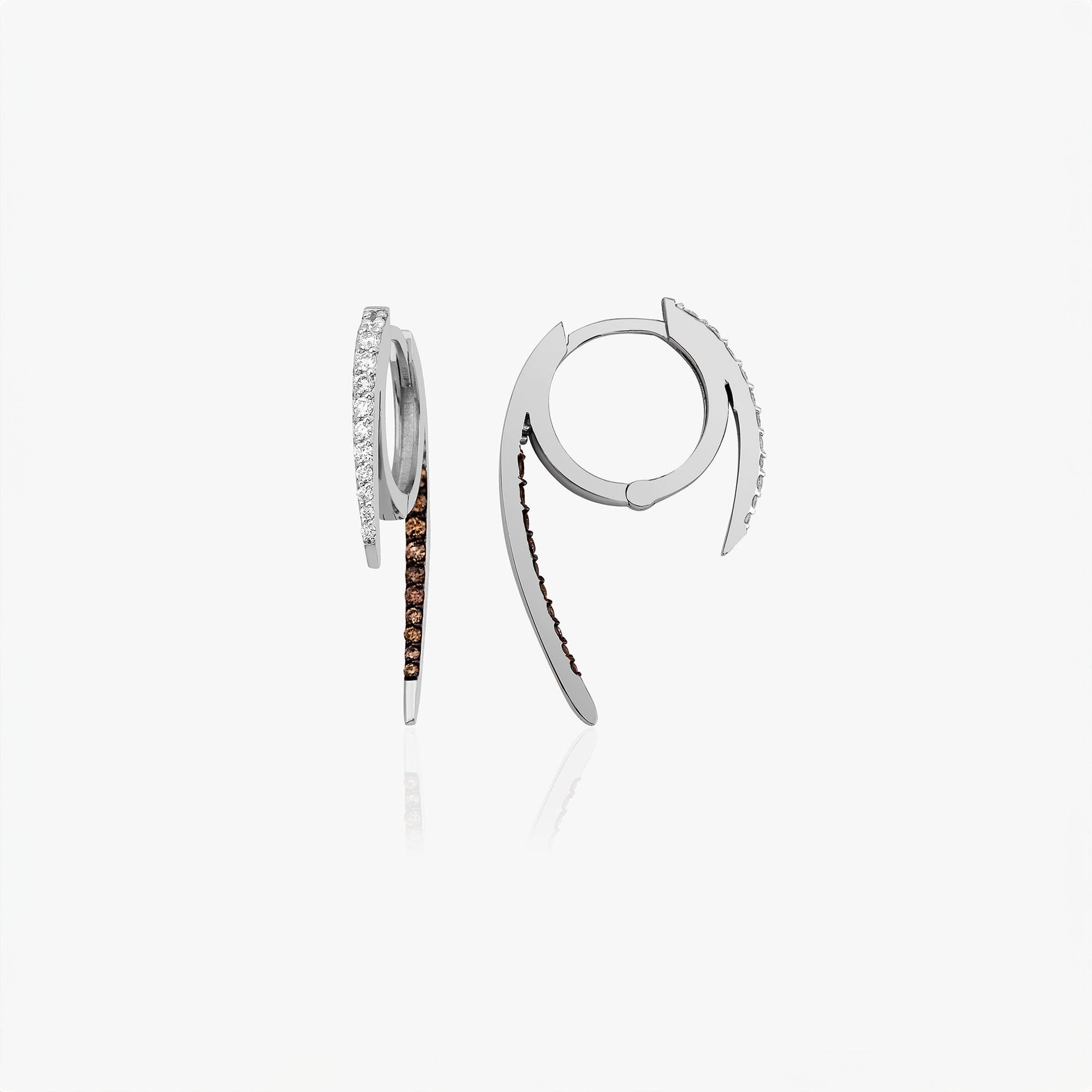 Diamond Claw Hoops Available in 14K and 18K Gold