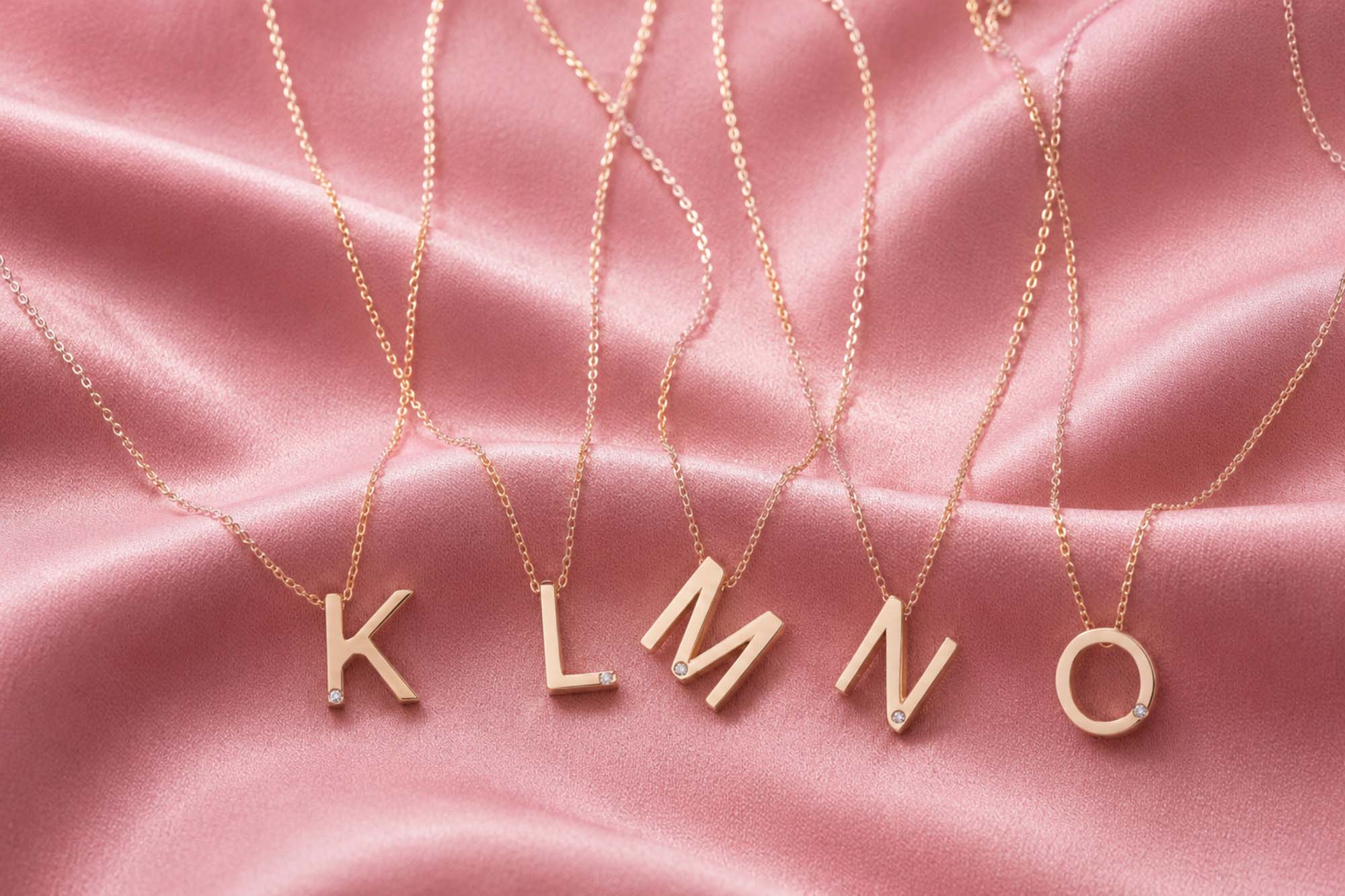 3D Golden Initial Necklace in 14K Gold